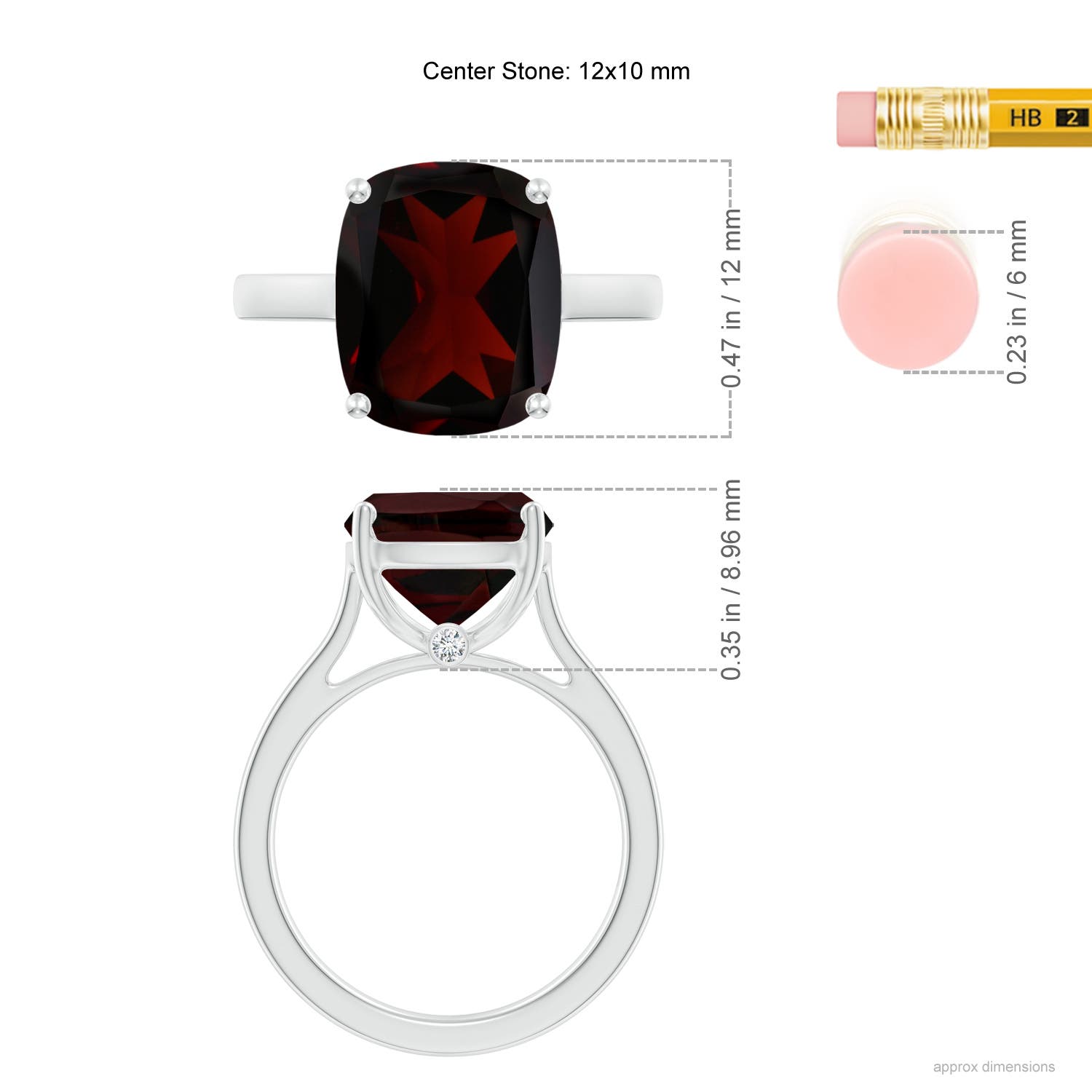 A - Garnet / 5.39 CT / 14 KT White Gold