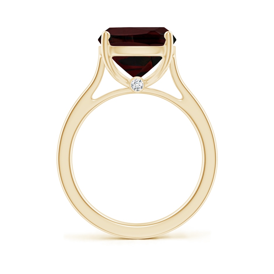 12x10mm A Classic Cushion Garnet Solitaire Ring with Hidden Accents in Yellow Gold side 199