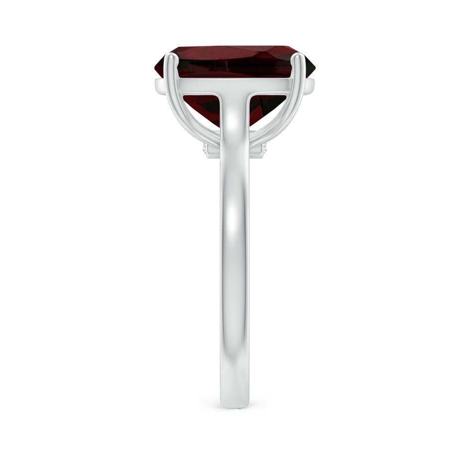 12x10mm AA Classic Cushion Garnet Solitaire Ring with Hidden Accents in White Gold side 299