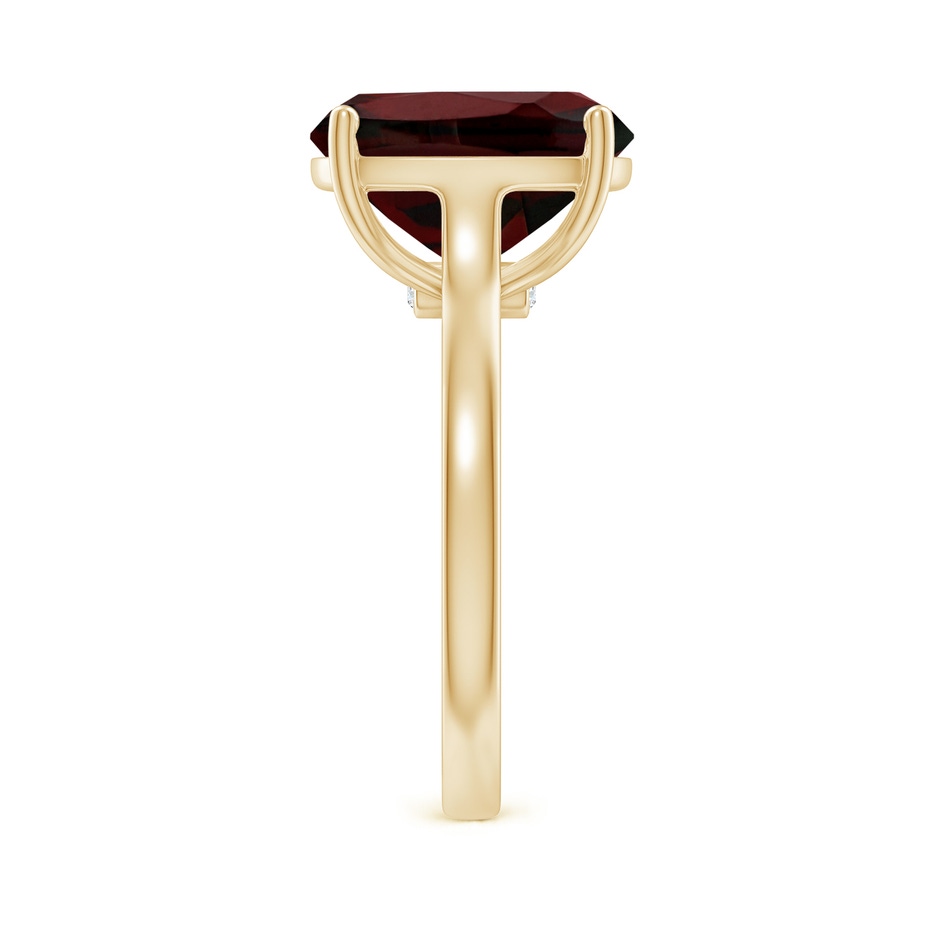 12x10mm AA Classic Cushion Garnet Solitaire Ring with Hidden Accents in Yellow Gold side 299