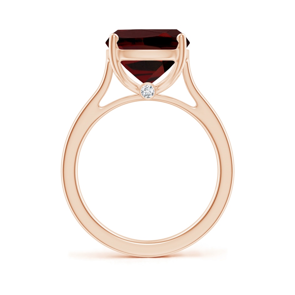 12x10mm AAA Classic Cushion Garnet Solitaire Ring with Hidden Accents in Rose Gold side 199