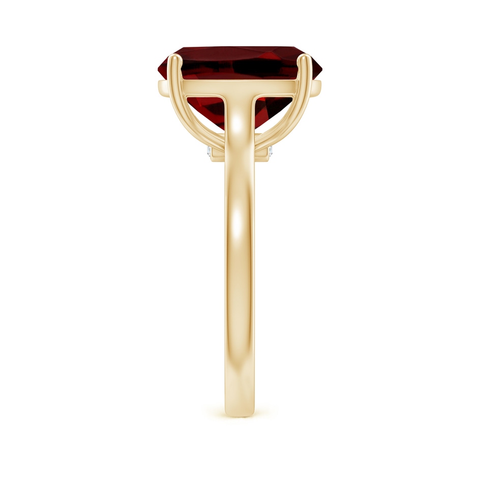 12x10mm AAAA Classic Cushion Garnet Solitaire Ring with Hidden Accents in Yellow Gold side 299