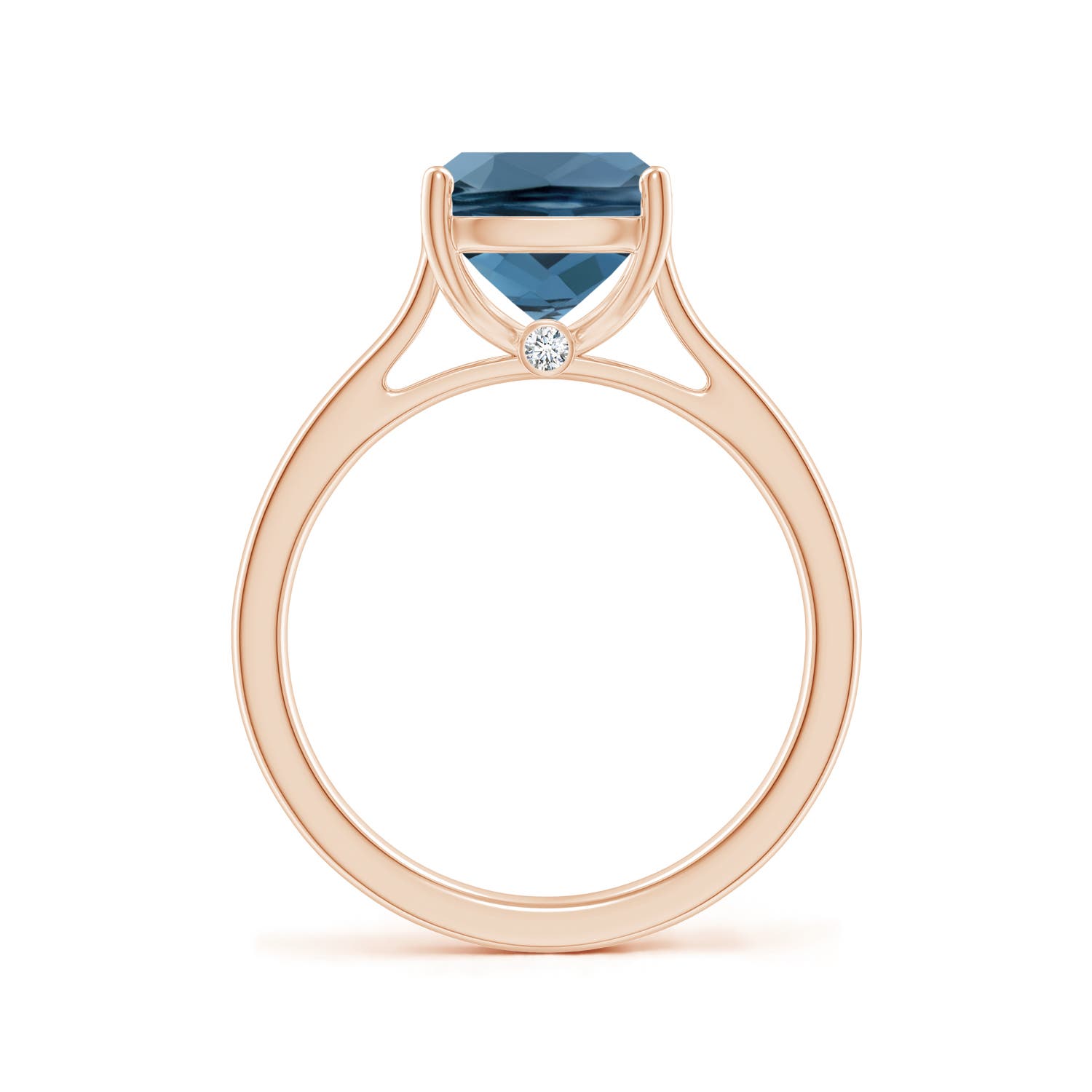 A - London Blue Topaz / 3.22 CT / 14 KT Rose Gold