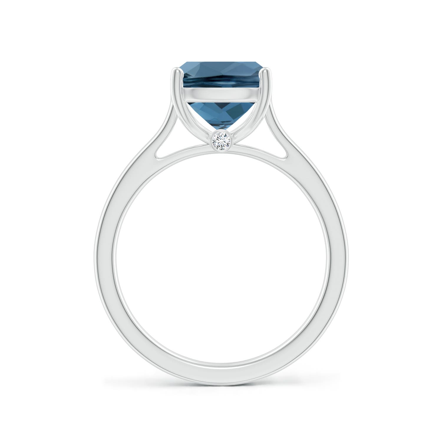 A - London Blue Topaz / 3.22 CT / 14 KT White Gold