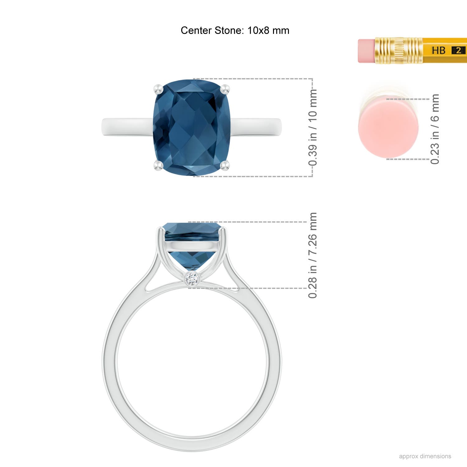 A - London Blue Topaz / 3.22 CT / 14 KT White Gold