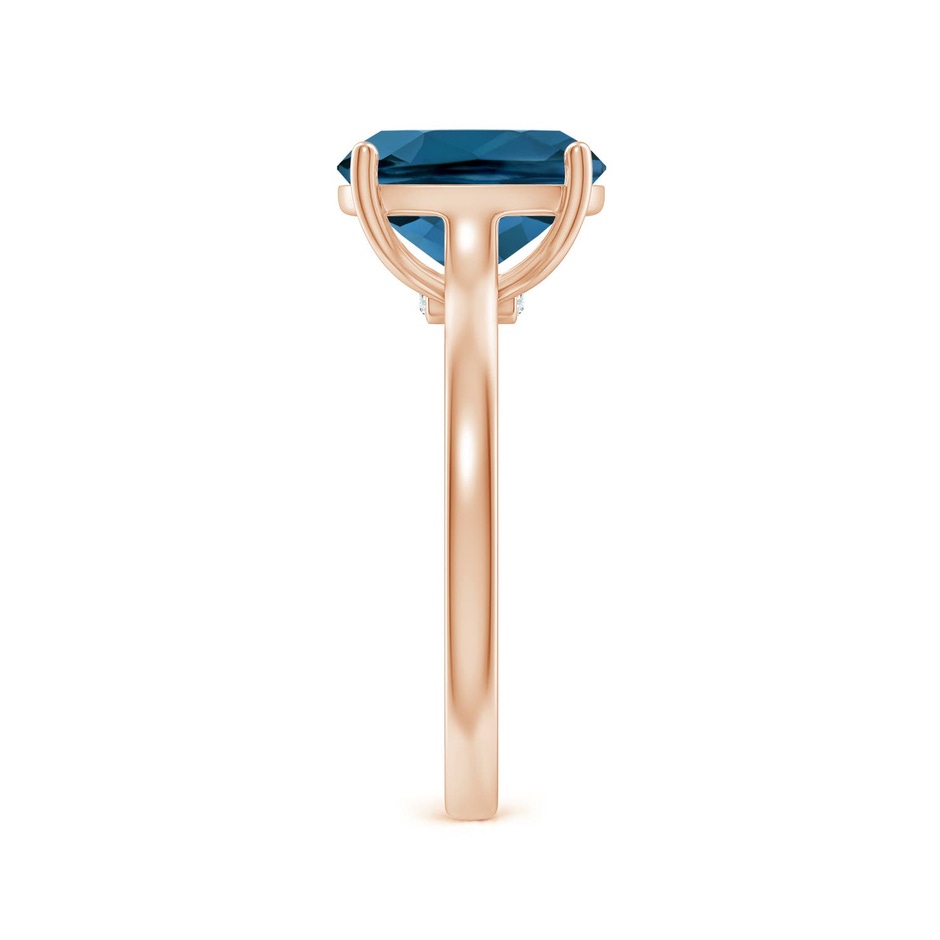 10x8mm AAA Classic Cushion London Blue Topaz Solitaire Ring with Hidden Accents in Rose Gold side 299