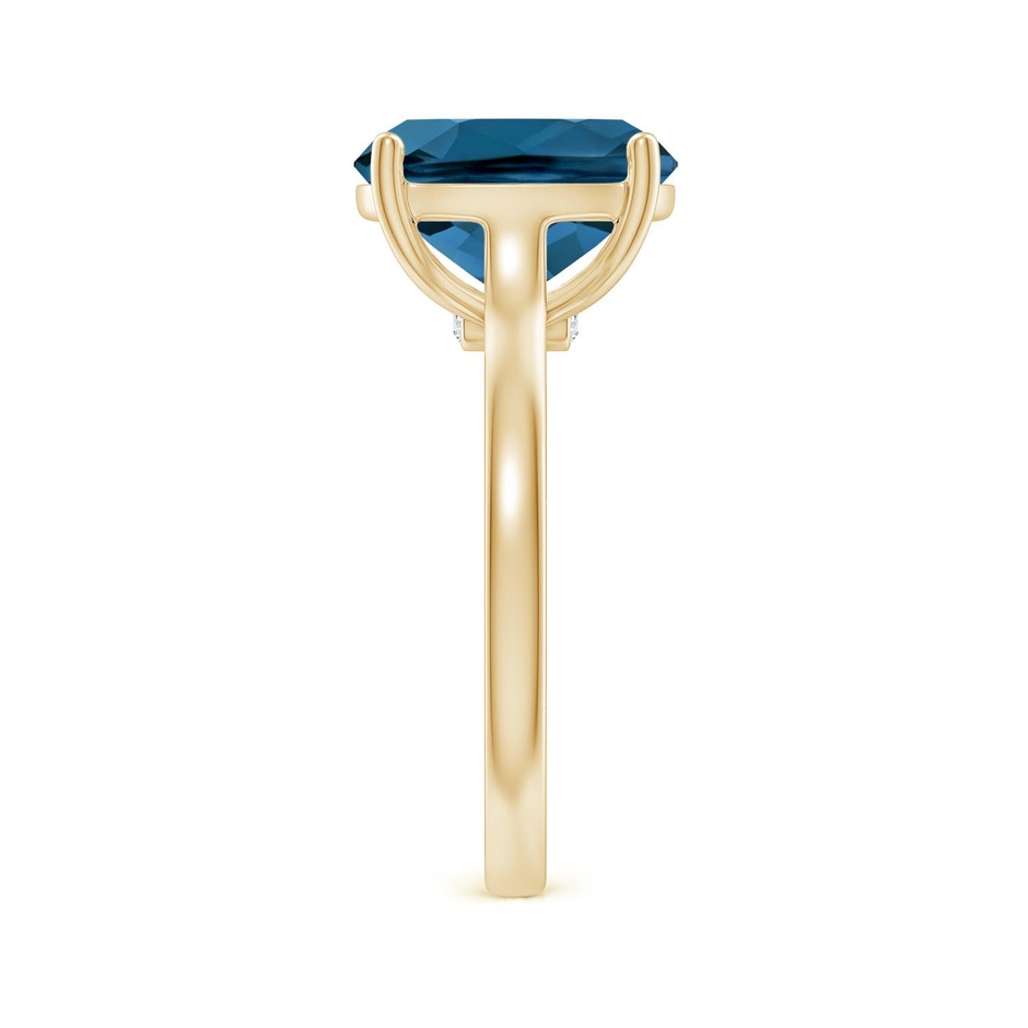 11x9mm AAA Classic Cushion London Blue Topaz Solitaire Ring with Hidden Accents in 9K Yellow Gold side 299