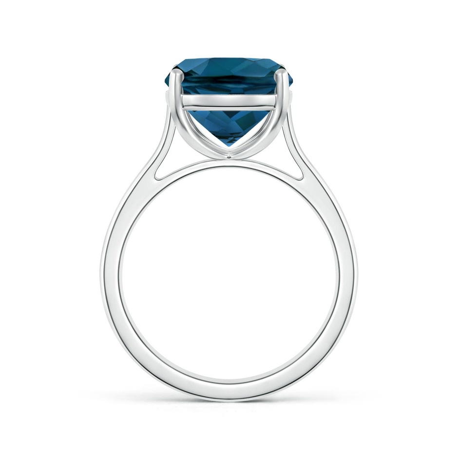 12x10mm AAAA Classic Cushion London Blue Topaz Solitaire Ring with Hidden Accents in White Gold side 199