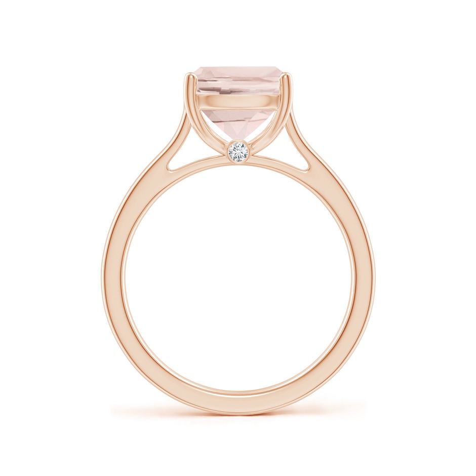 10x8mm A Classic Cushion Morganite Solitaire Ring in Rose Gold side-1