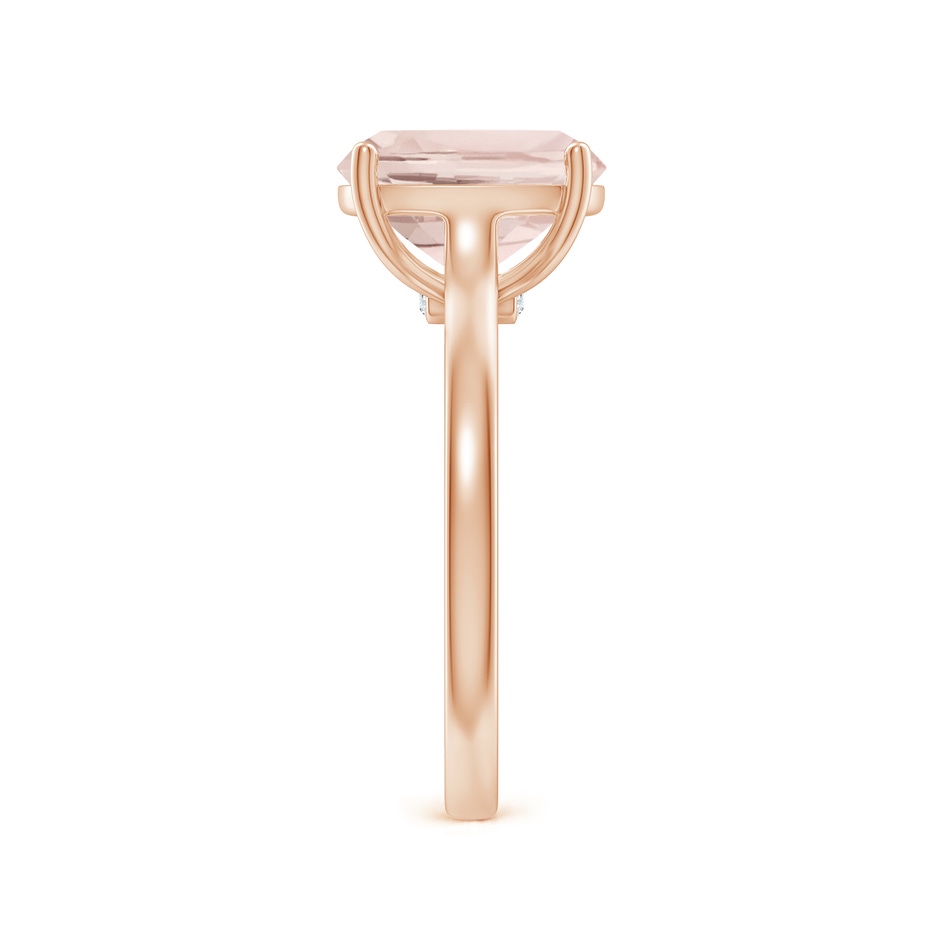 10x8mm A Classic Cushion Morganite Solitaire Ring in Rose Gold side-2