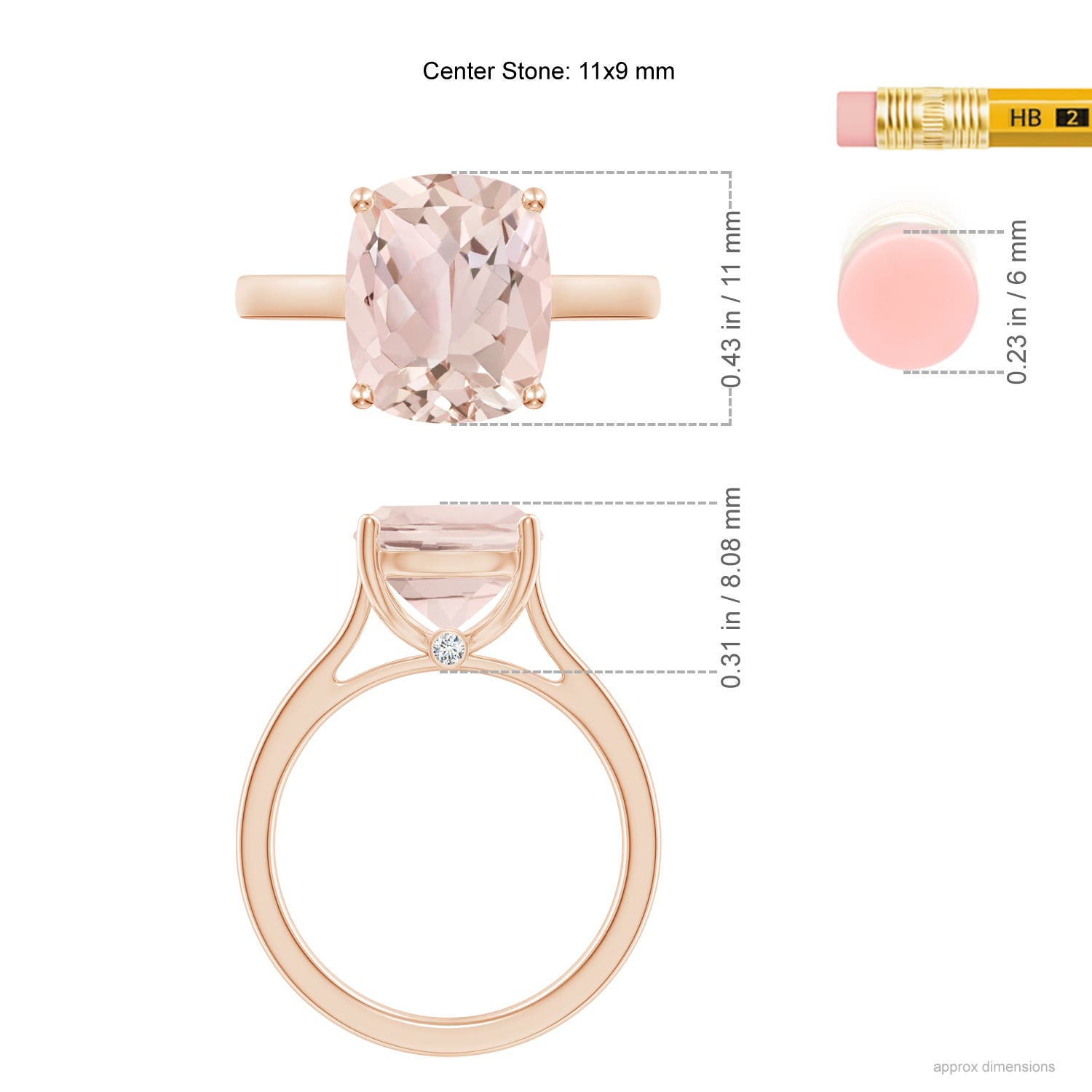 A - Morganite / 3.93 CT / 14 KT Rose Gold