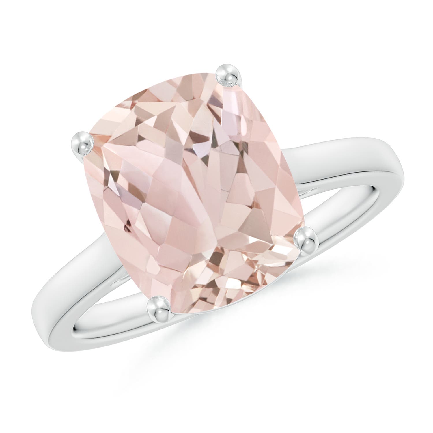 A - Morganite / 3.93 CT / 14 KT White Gold