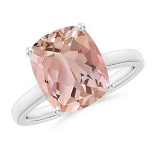 11x9mm AAAA Classic Cushion Morganite Solitaire Ring in P950 Platinum