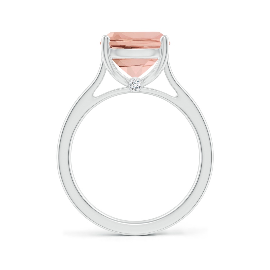 11x9mm AAAA Classic Cushion Morganite Solitaire Ring in P950 Platinum side-1