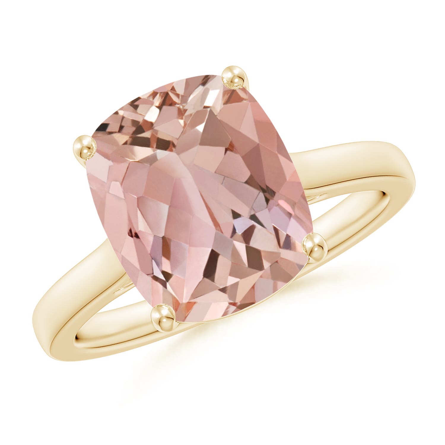 AAAA - Morganite / 3.93 CT / 14 KT Yellow Gold