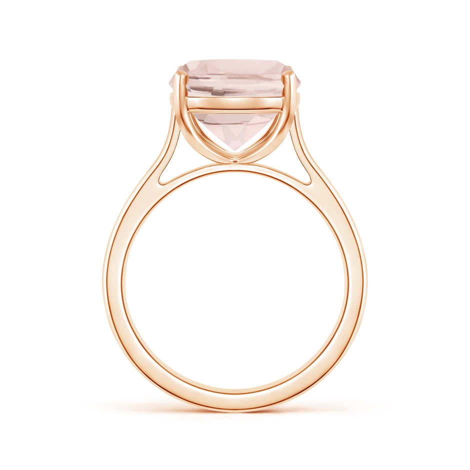 12x10mm A Classic Cushion Morganite Solitaire Ring in Rose Gold side-1