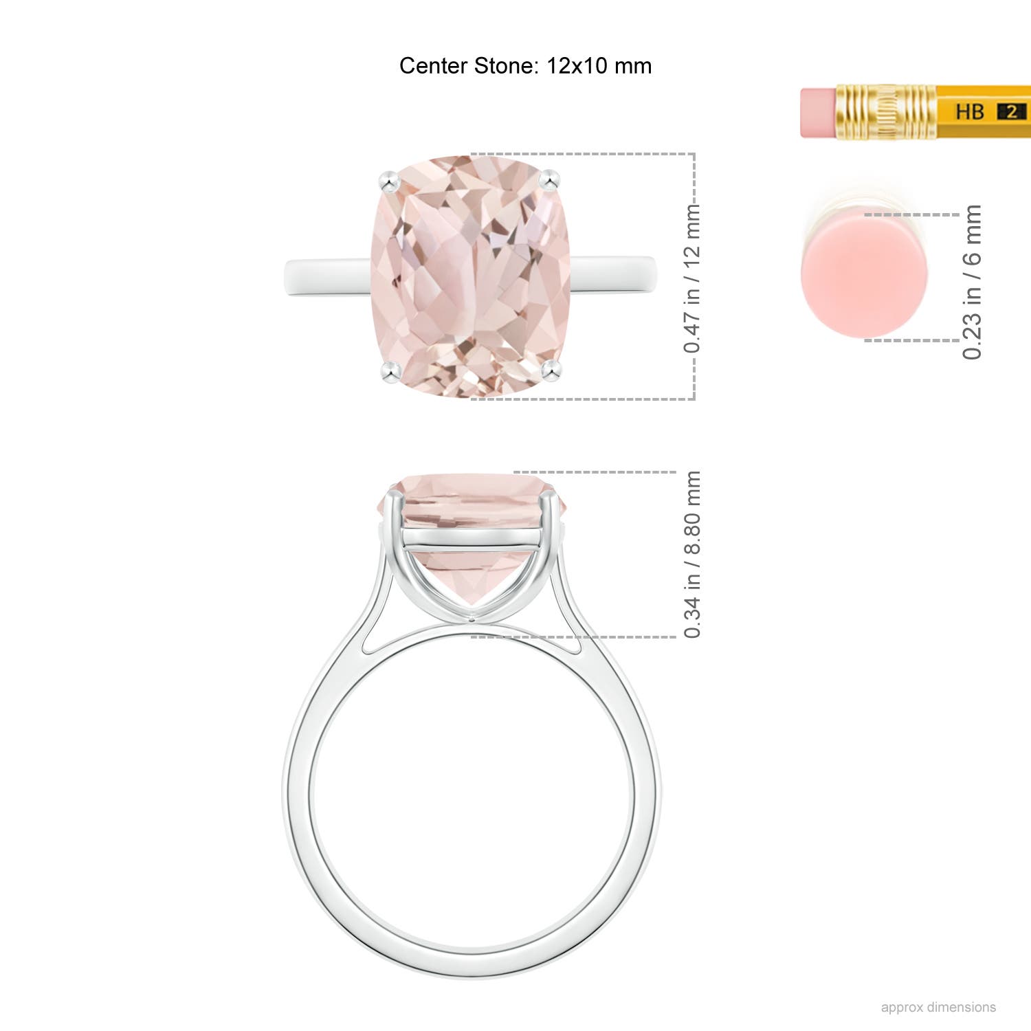 A - Morganite / 4.04 CT / 14 KT White Gold