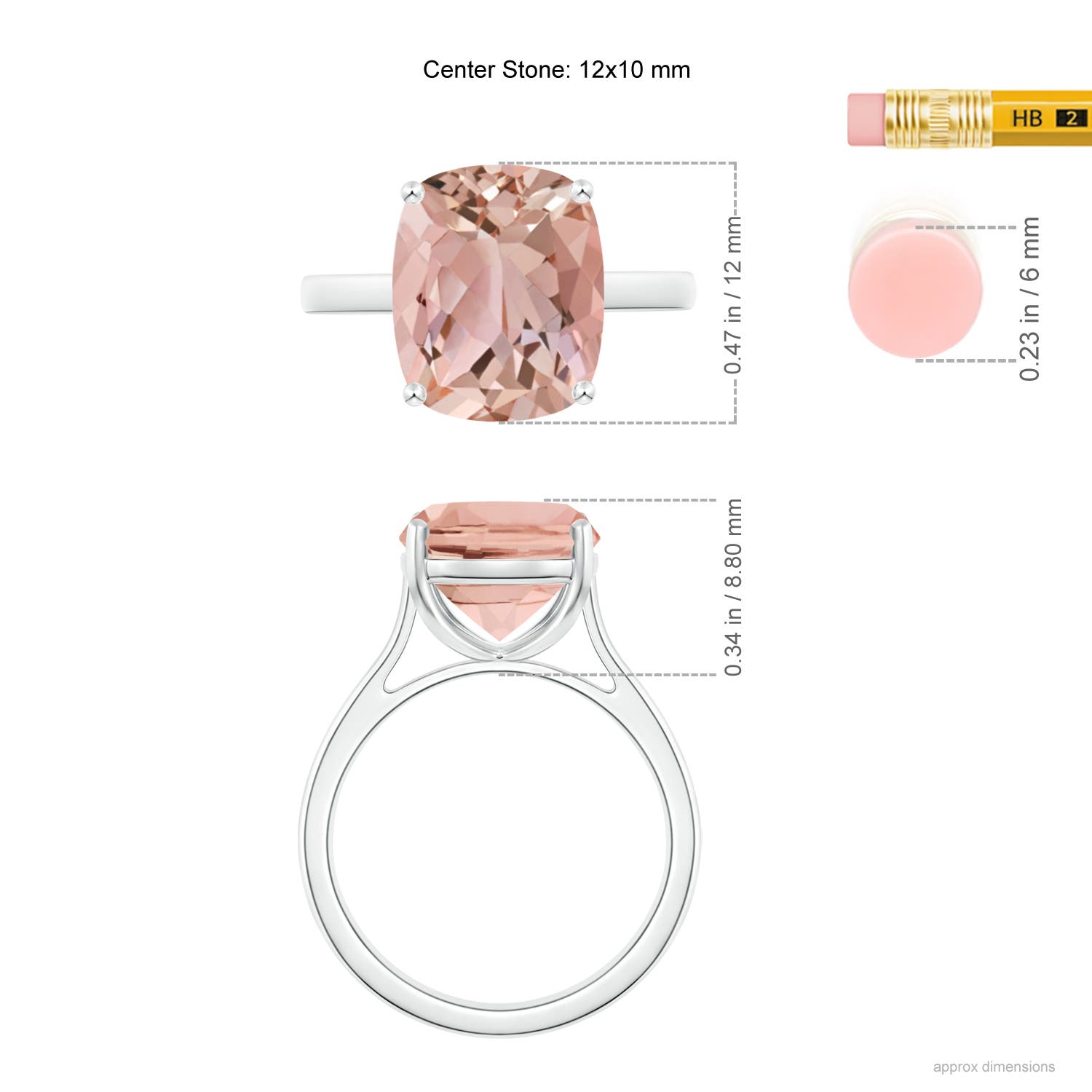 AAAA - Morganite / 4.04 CT / 14 KT White Gold