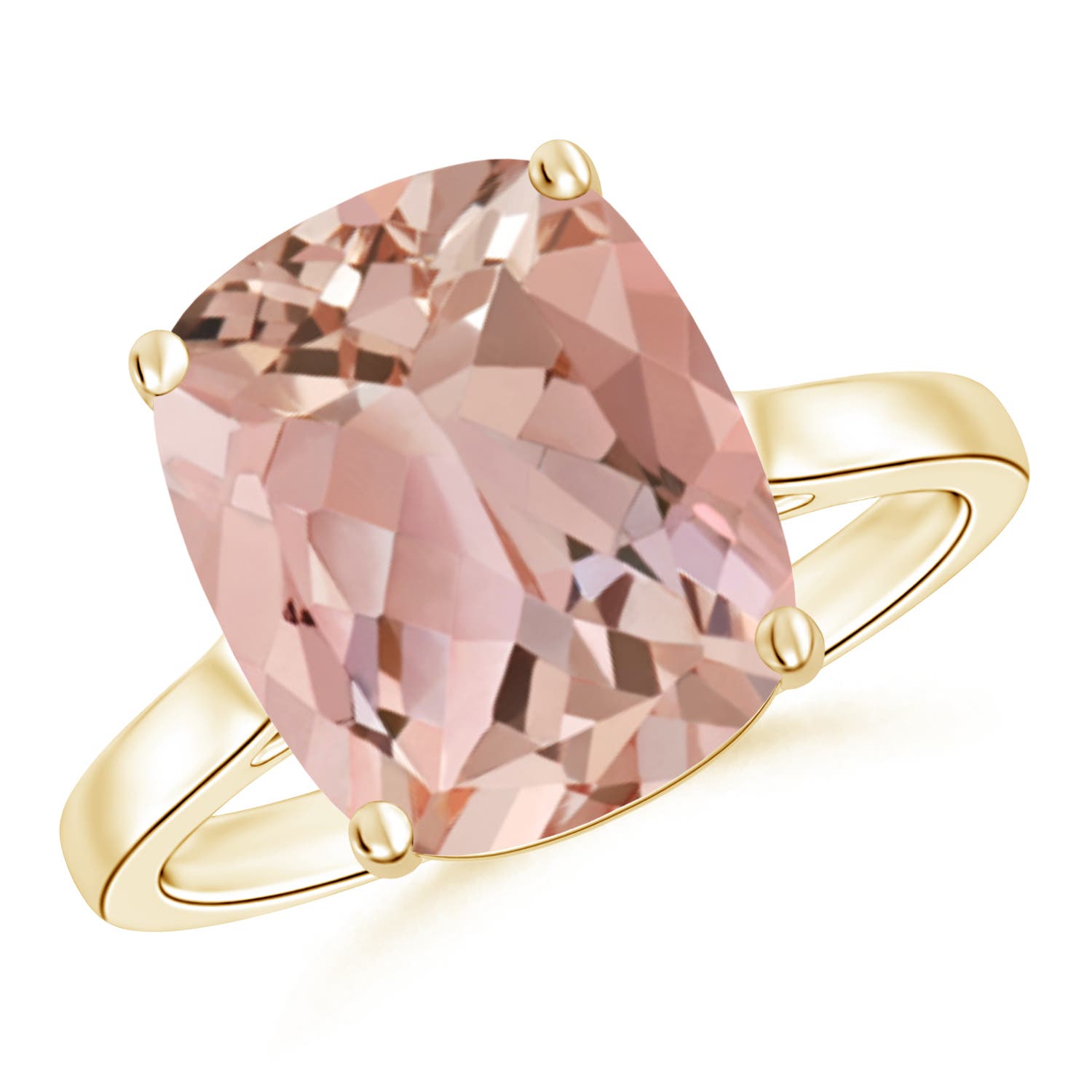 AAAA - Morganite / 4.04 CT / 14 KT Yellow Gold