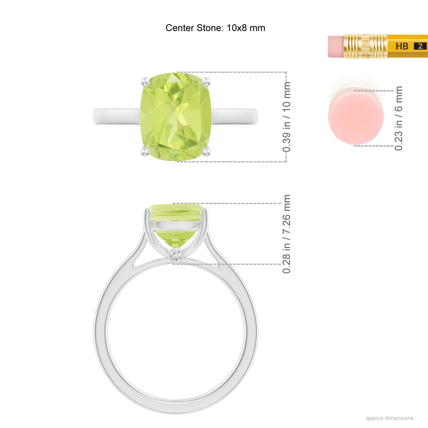 A - Peridot / 2.92 CT / 14 KT White Gold