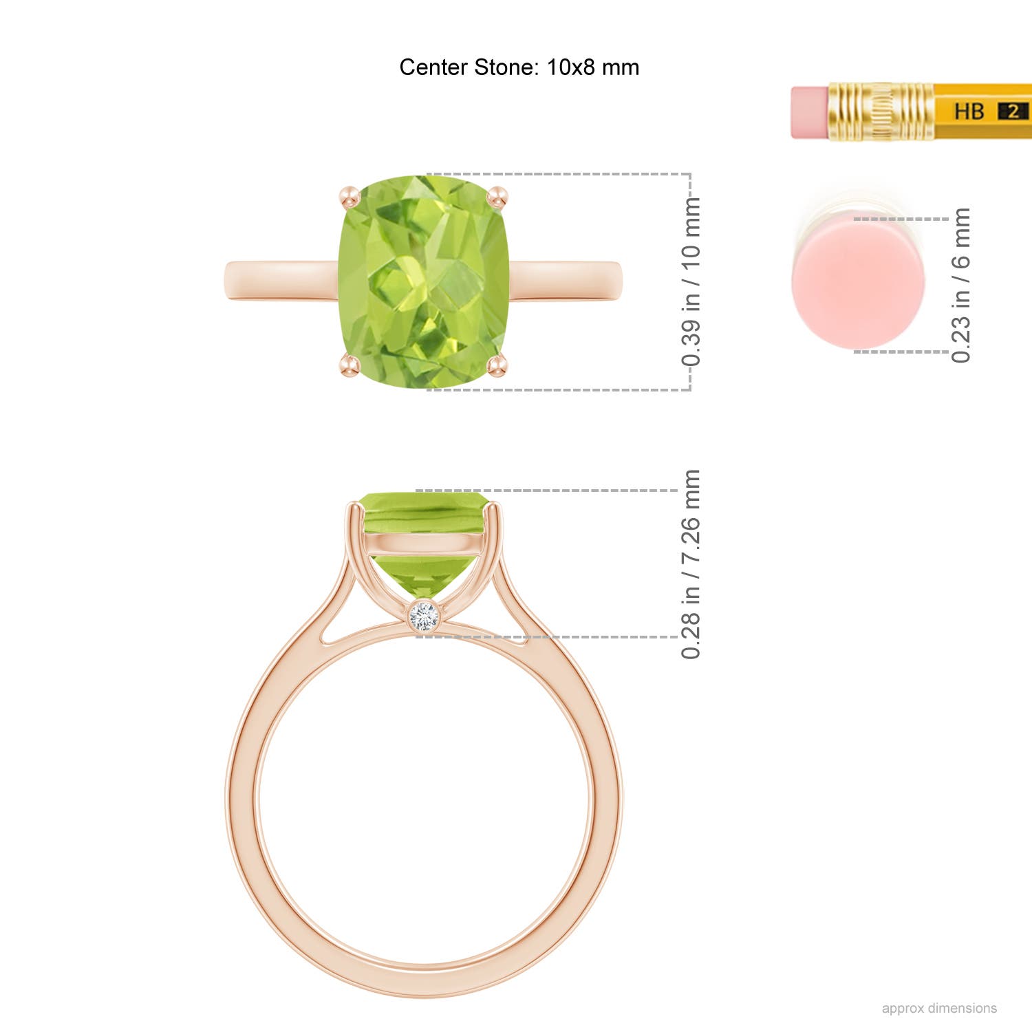 AA - Peridot / 2.92 CT / 14 KT Rose Gold