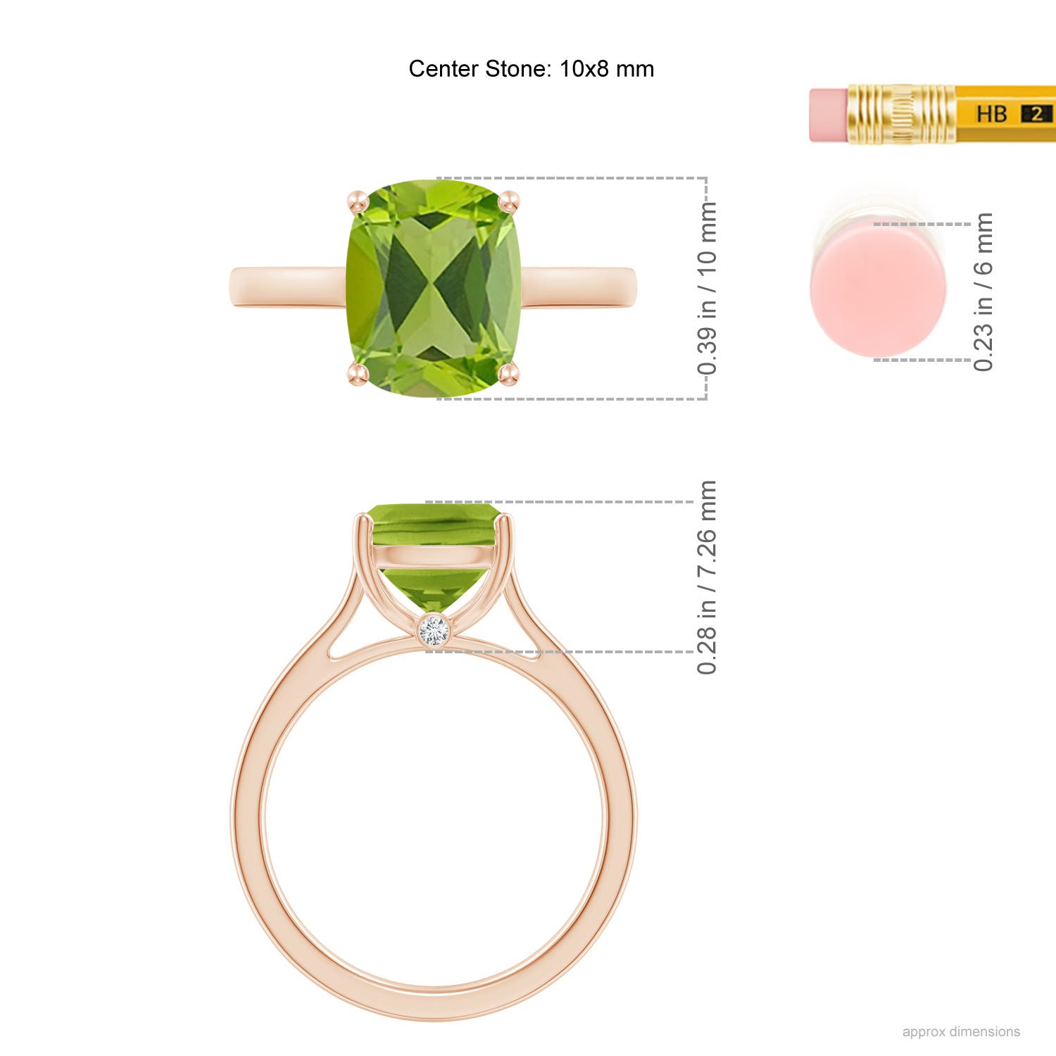 AAA - Peridot / 2.92 CT / 14 KT Rose Gold