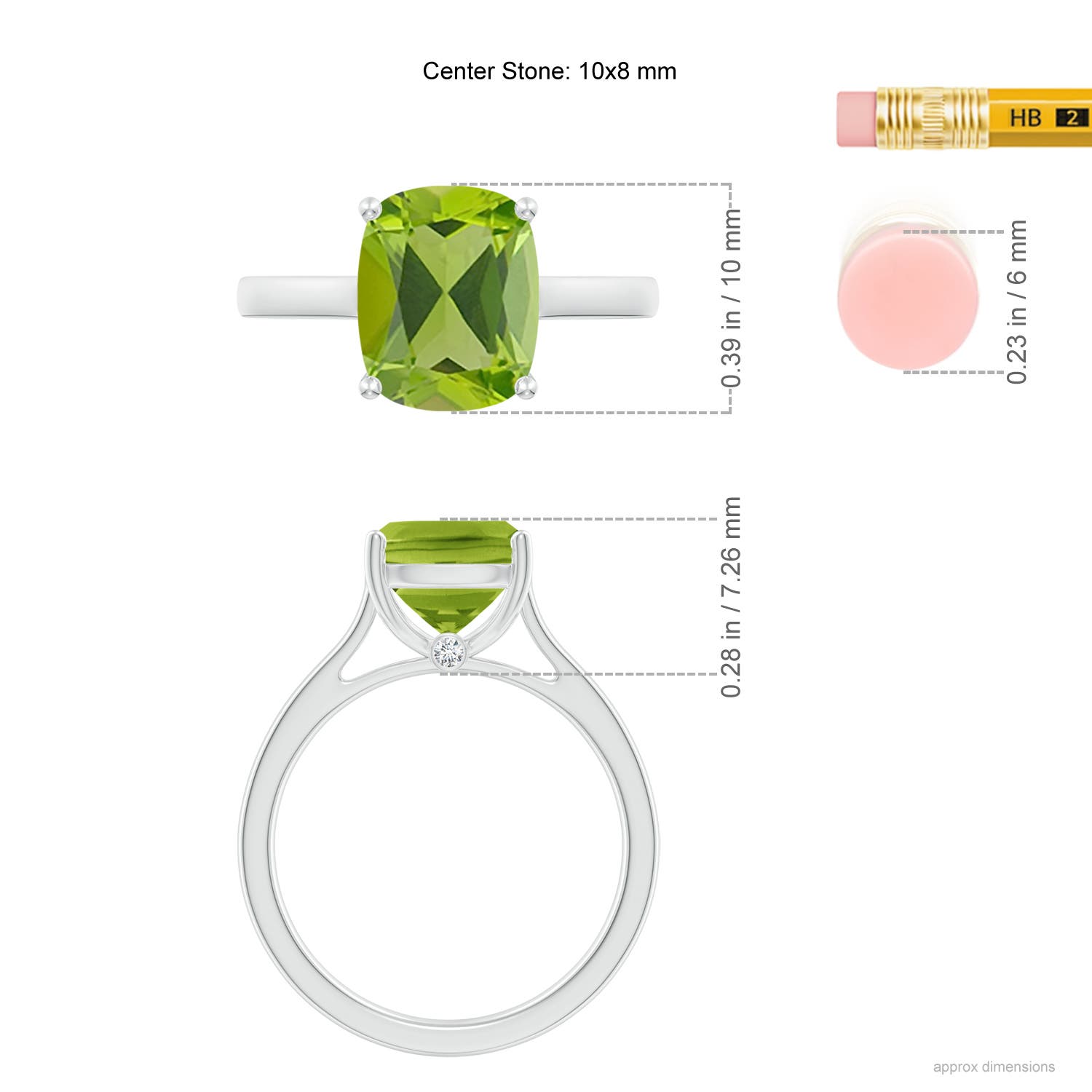 AAA - Peridot / 2.92 CT / 14 KT White Gold