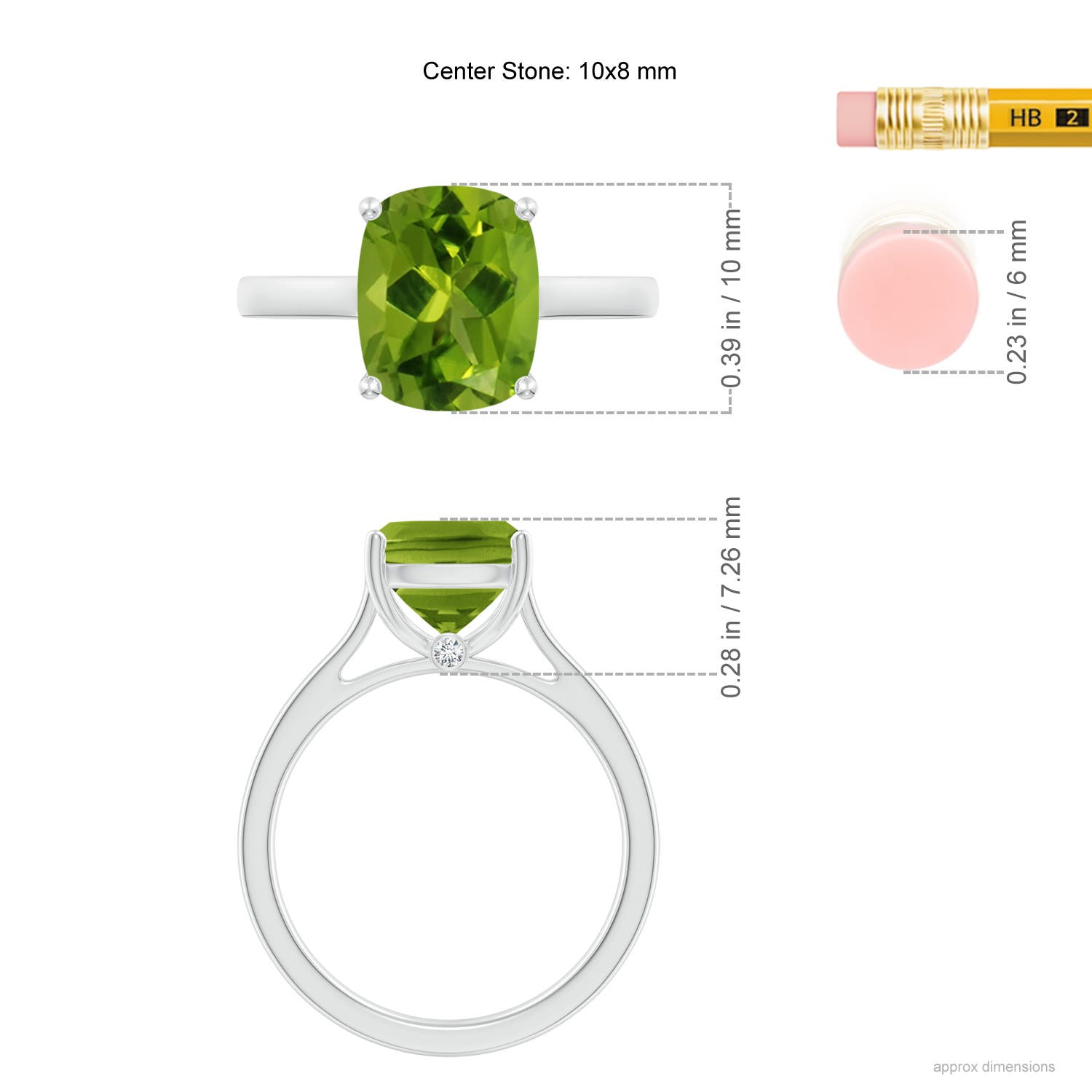 AAAA - Peridot / 2.92 CT / 14 KT White Gold