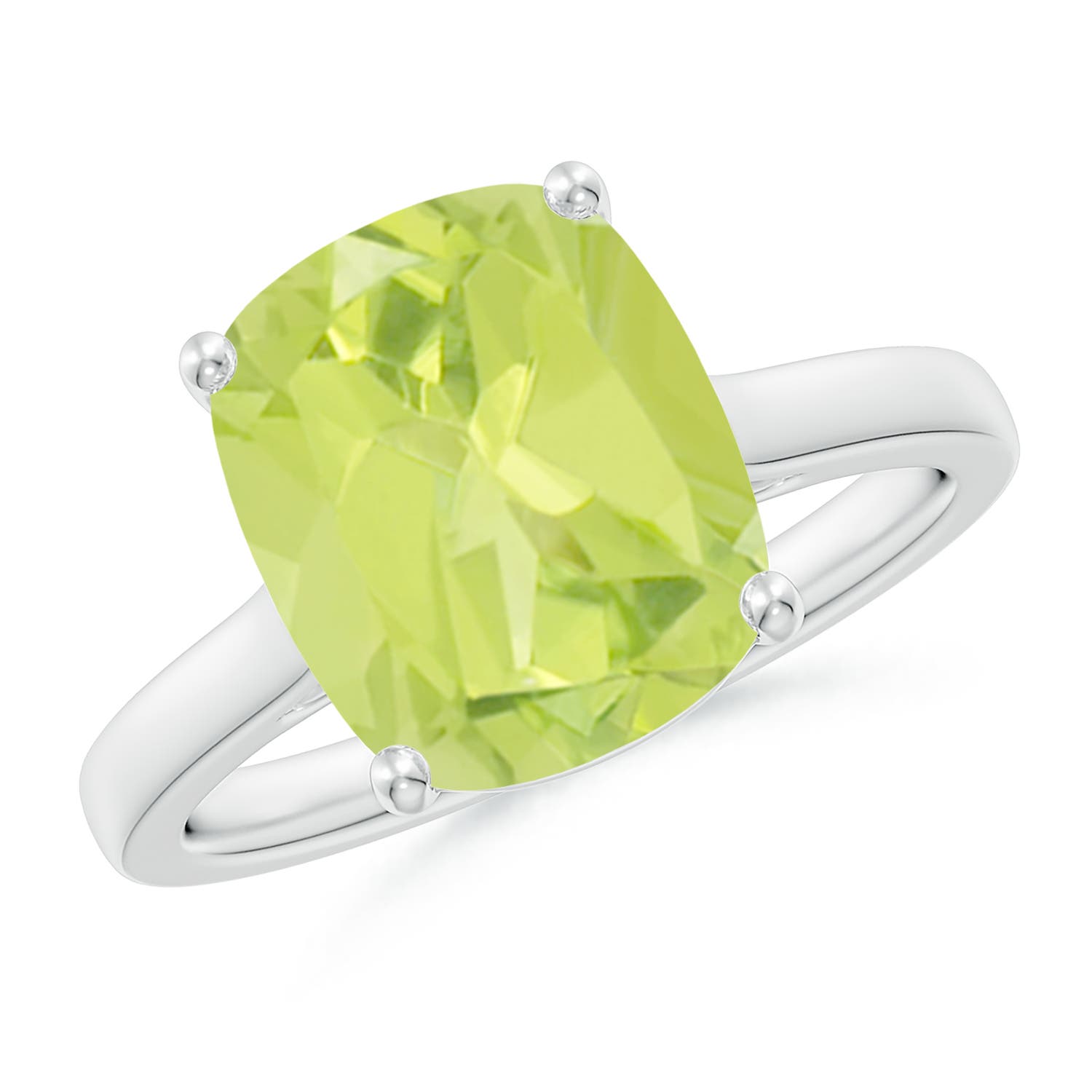 A - Peridot / 4.03 CT / 14 KT White Gold