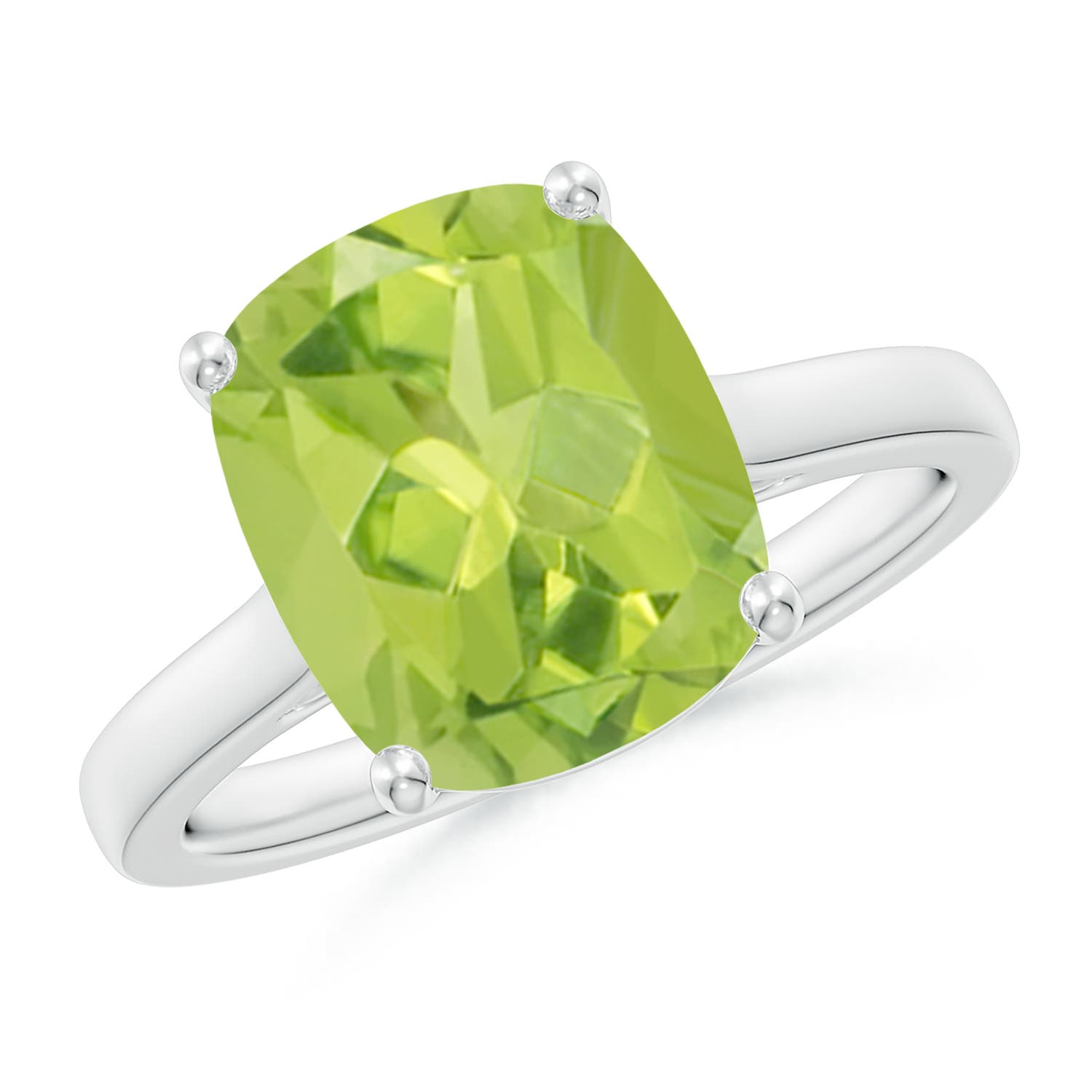 AA - Peridot / 4.03 CT / 14 KT White Gold