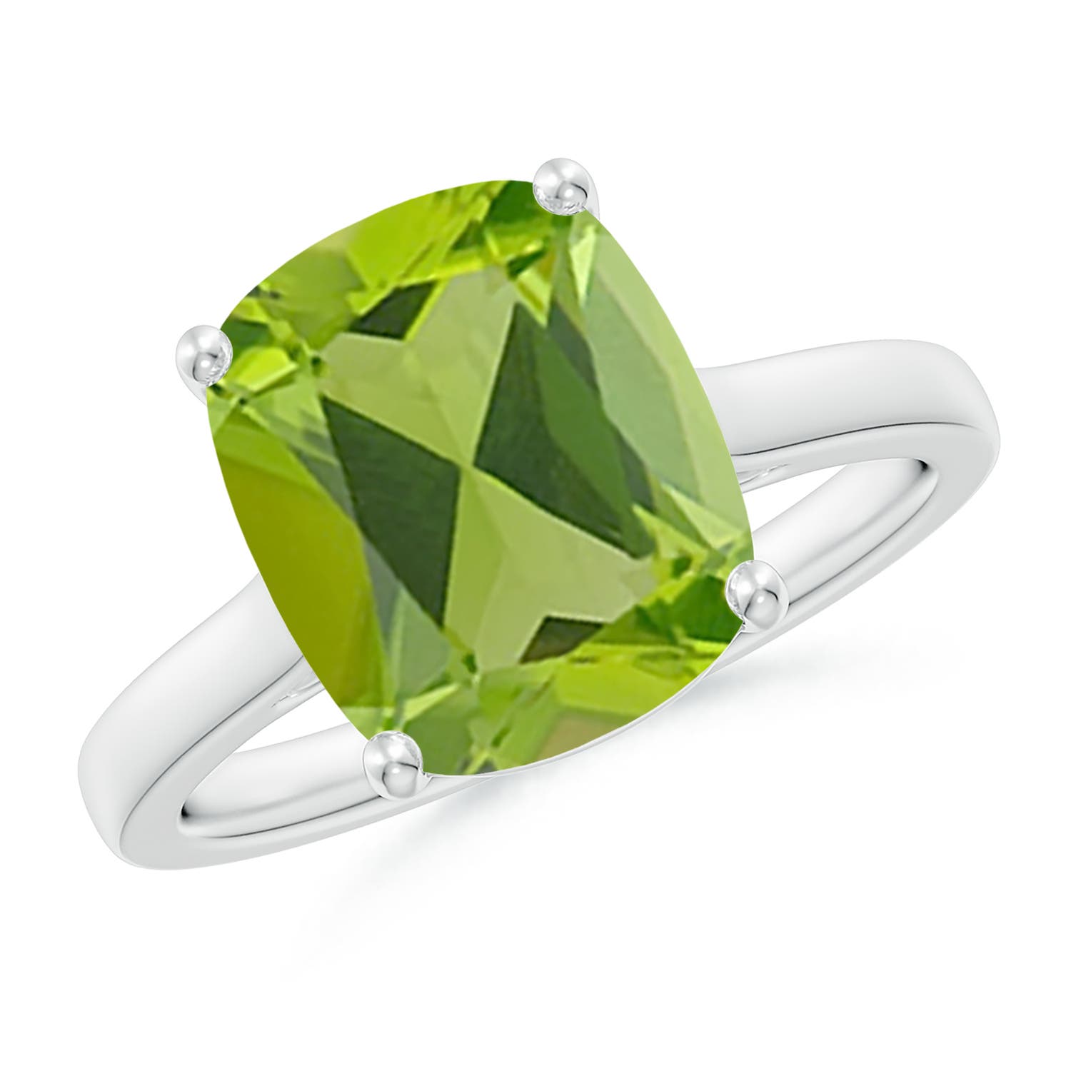 AAA - Peridot / 4.03 CT / 14 KT White Gold