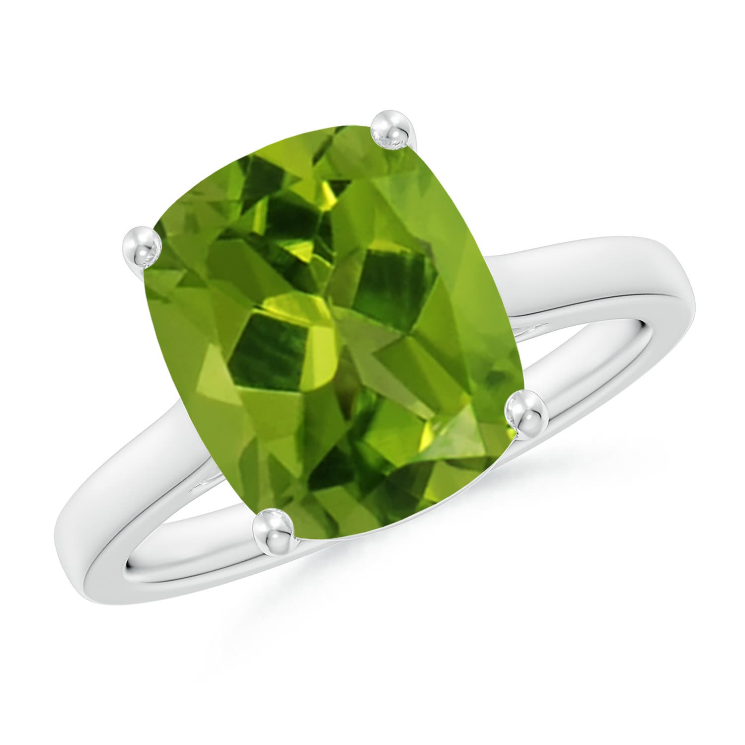 AAAA - Peridot / 4.03 CT / 14 KT White Gold