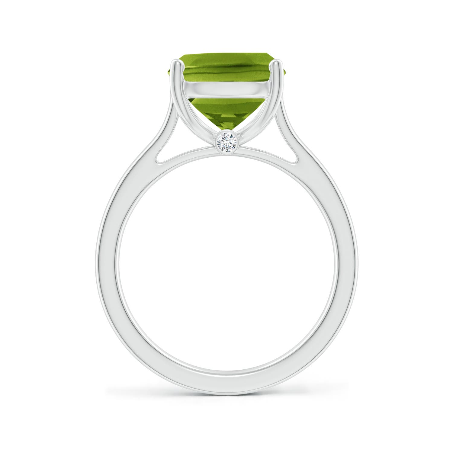 AAAA - Peridot / 4.03 CT / 14 KT White Gold