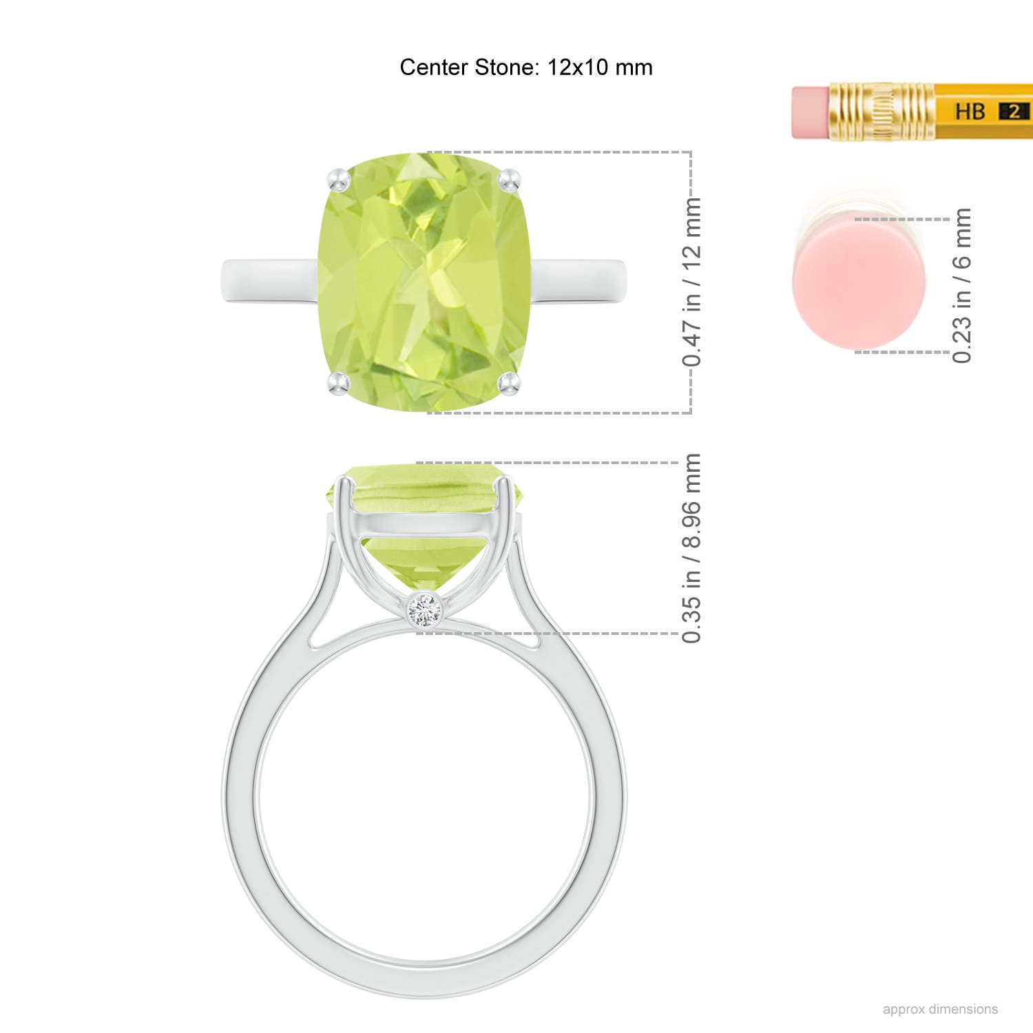 A - Peridot / 5.54 CT / 14 KT White Gold