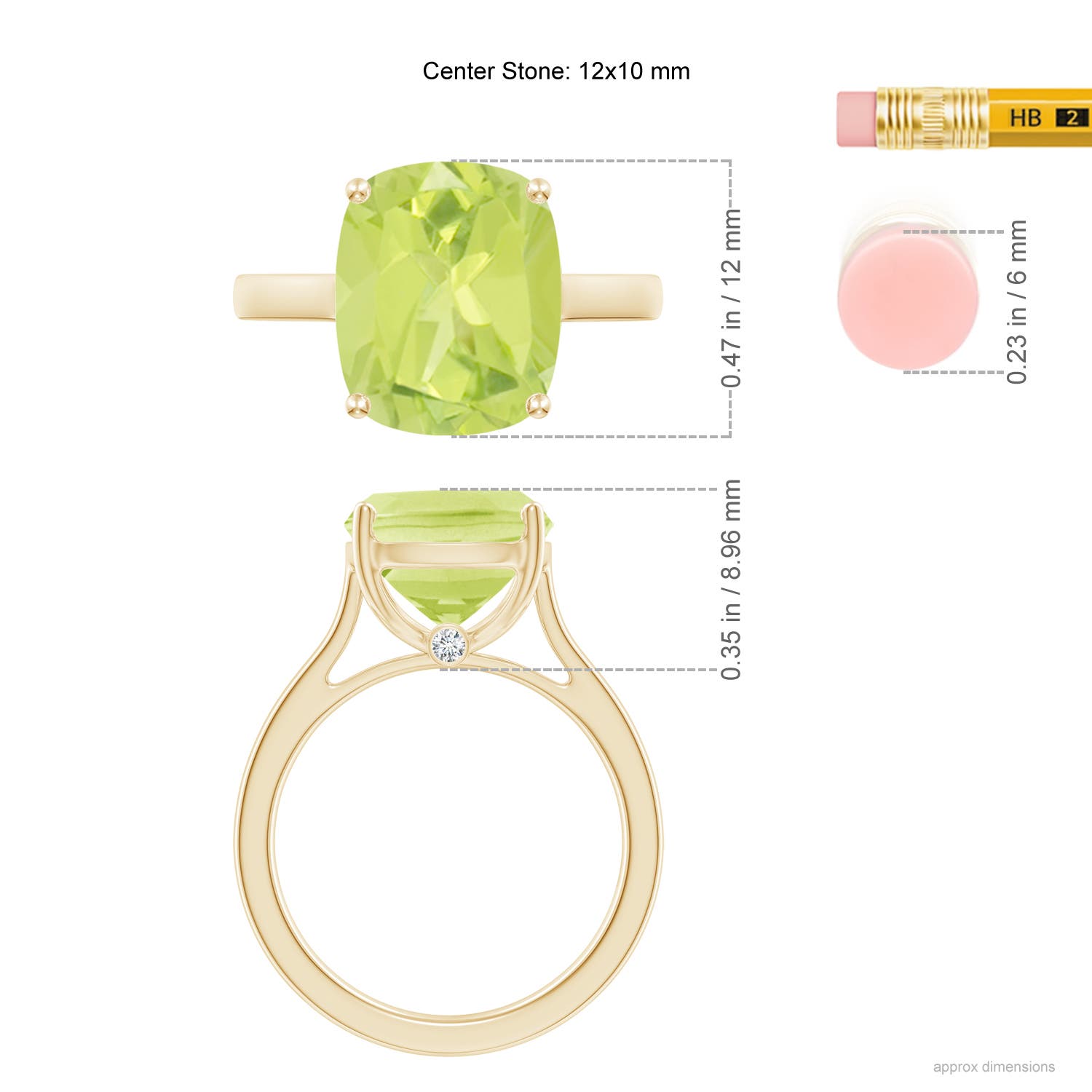 A - Peridot / 5.54 CT / 14 KT Yellow Gold