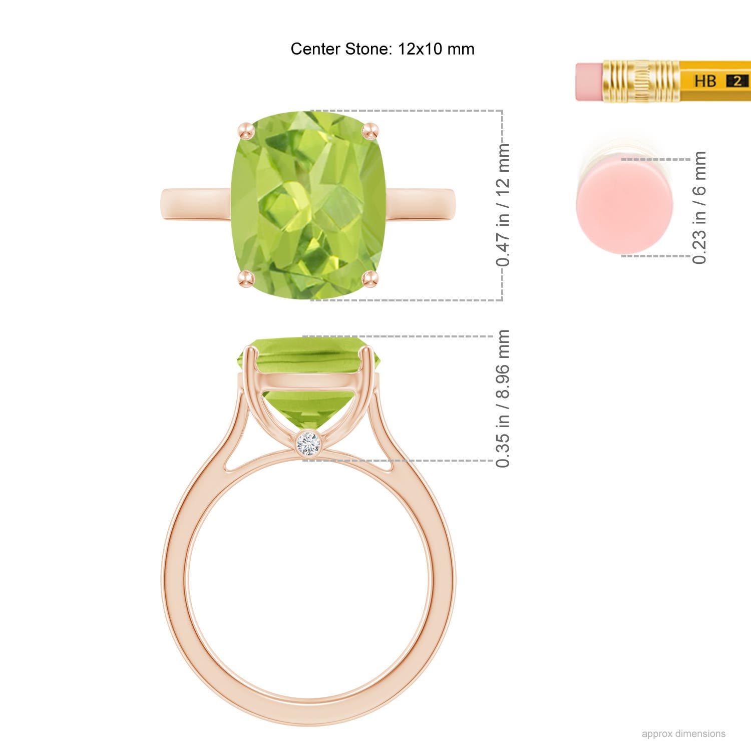 AA - Peridot / 5.54 CT / 14 KT Rose Gold