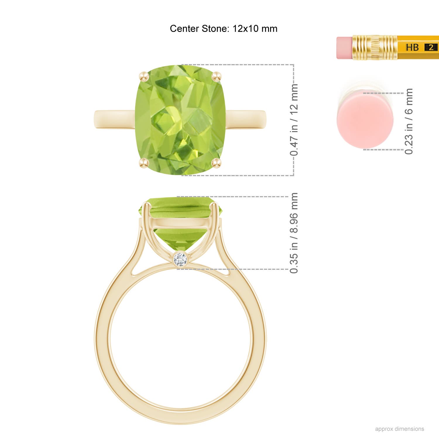 AA - Peridot / 5.54 CT / 14 KT Yellow Gold