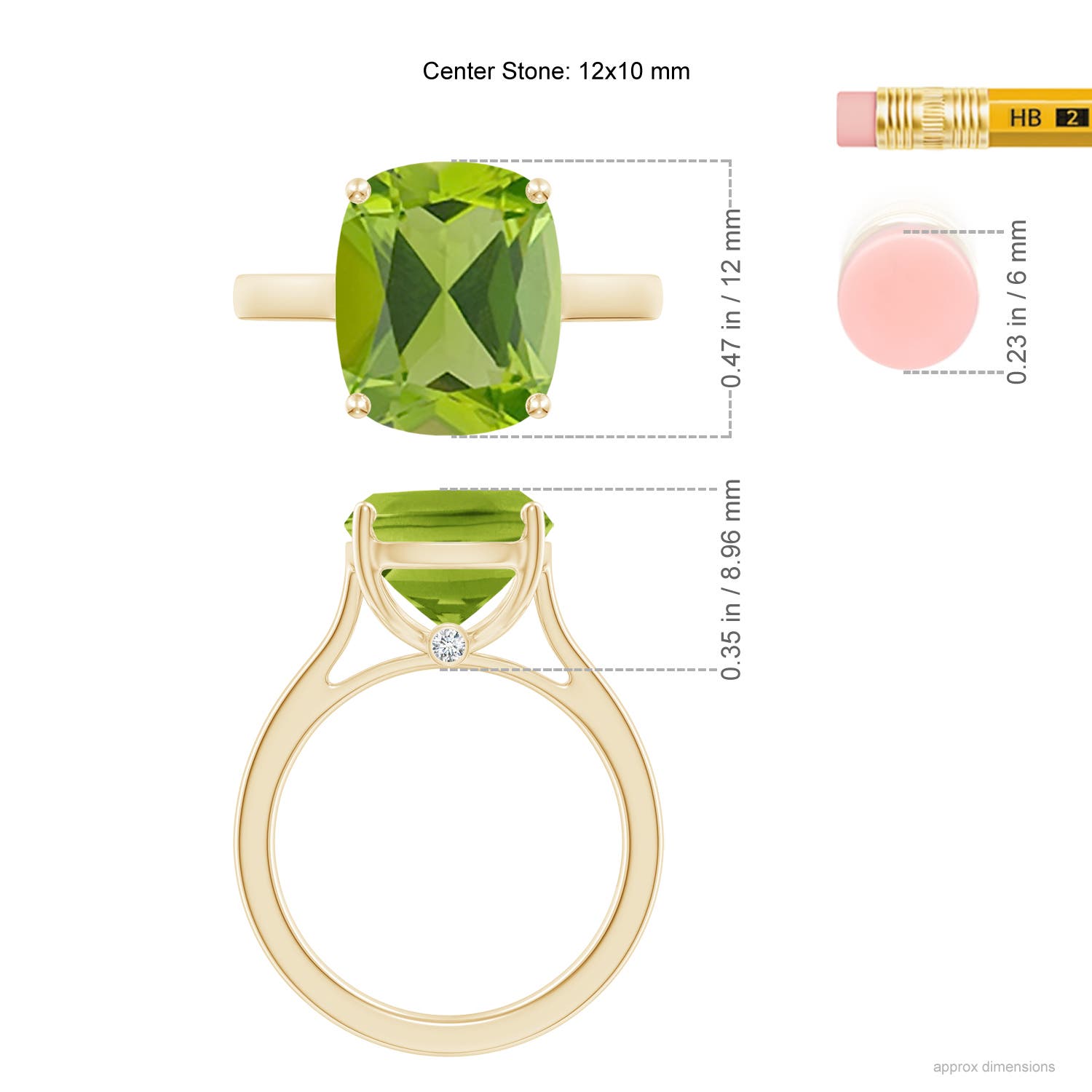 AAA - Peridot / 5.54 CT / 14 KT Yellow Gold