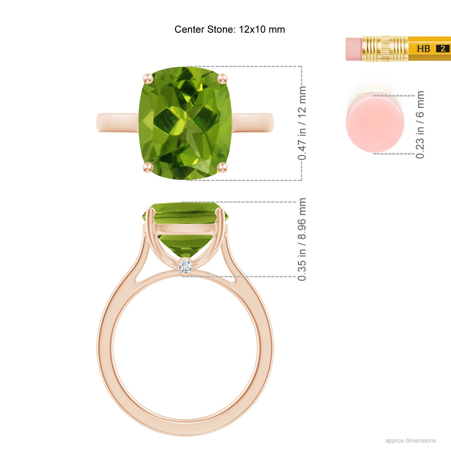 AAAA - Peridot / 5.54 CT / 14 KT Rose Gold