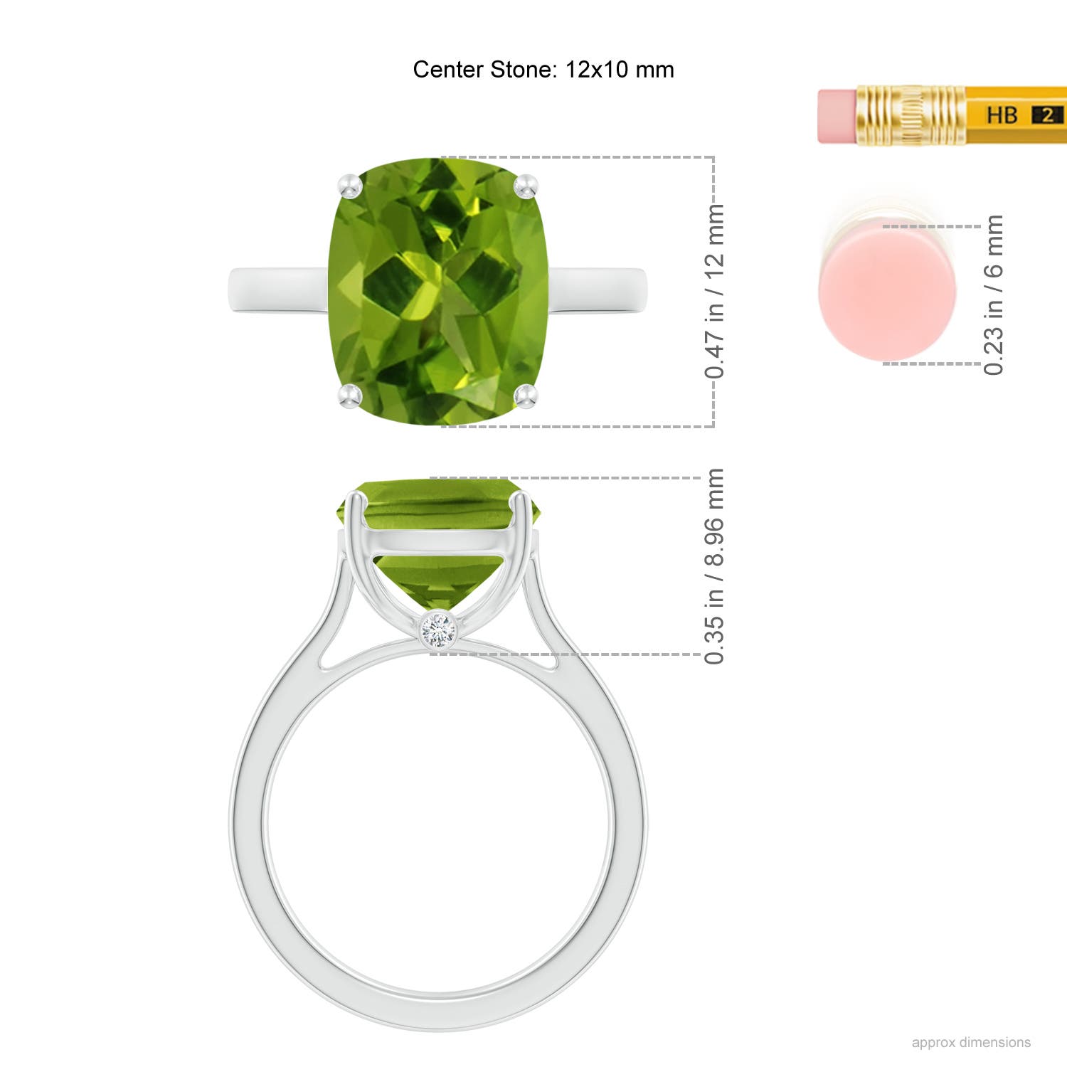 AAAA - Peridot / 5.54 CT / 14 KT White Gold