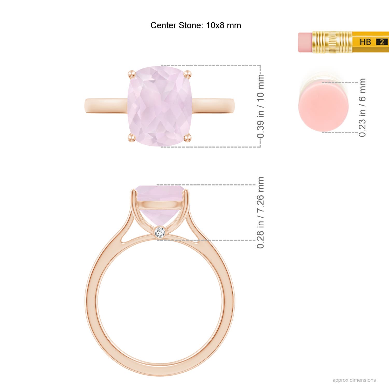 A - Rose Quartz / 2.75 CT / 14 KT Rose Gold