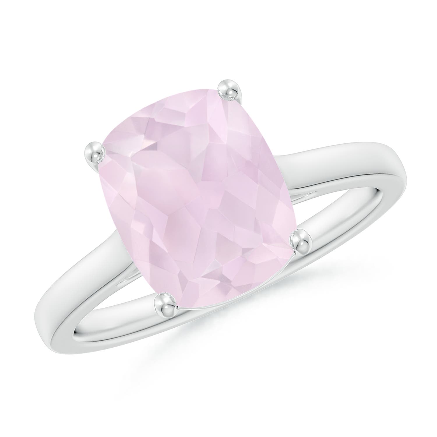 A - Rose Quartz / 2.75 CT / 14 KT White Gold