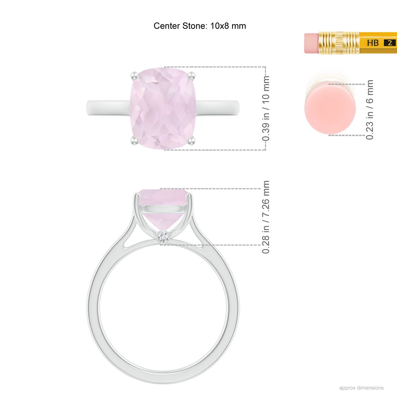 A - Rose Quartz / 2.75 CT / 14 KT White Gold