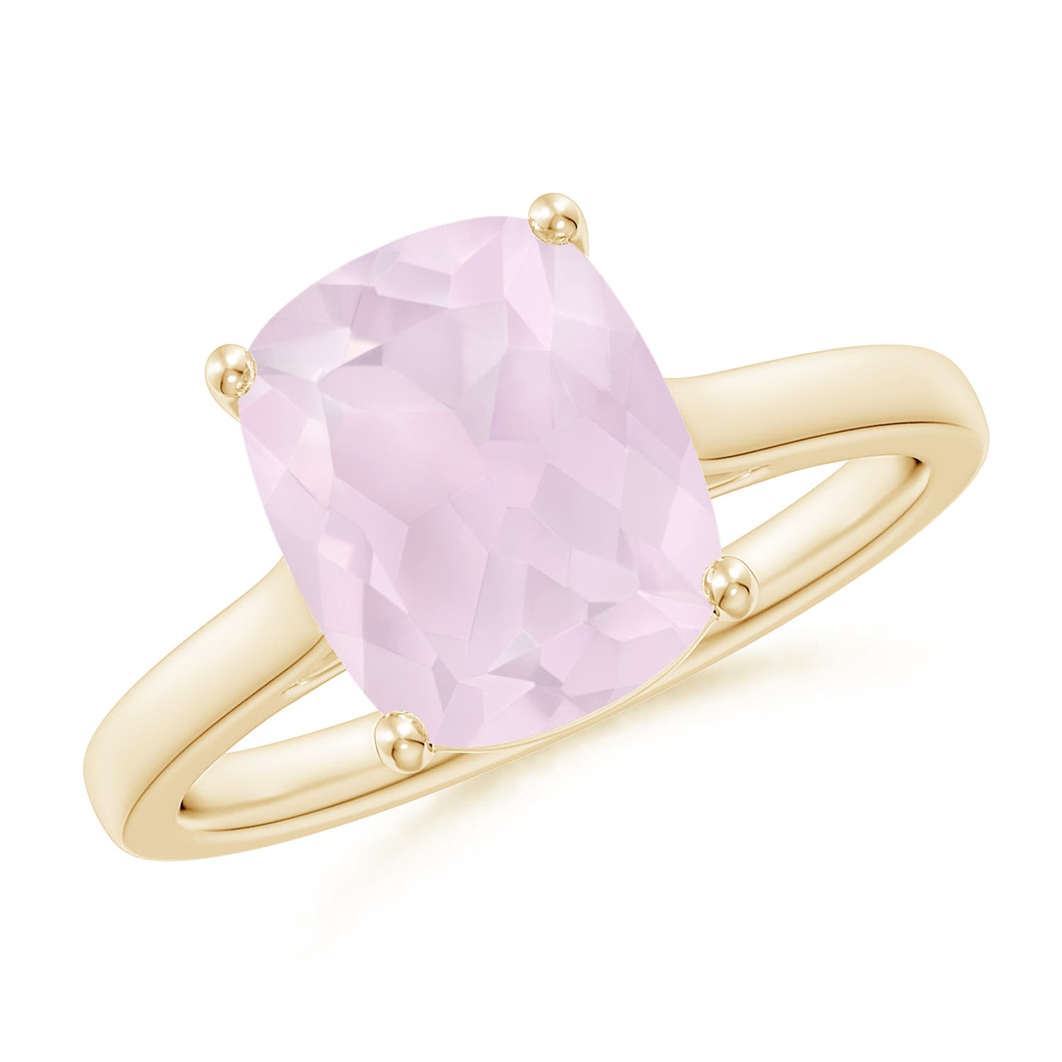 A - Rose Quartz / 2.75 CT / 14 KT Yellow Gold