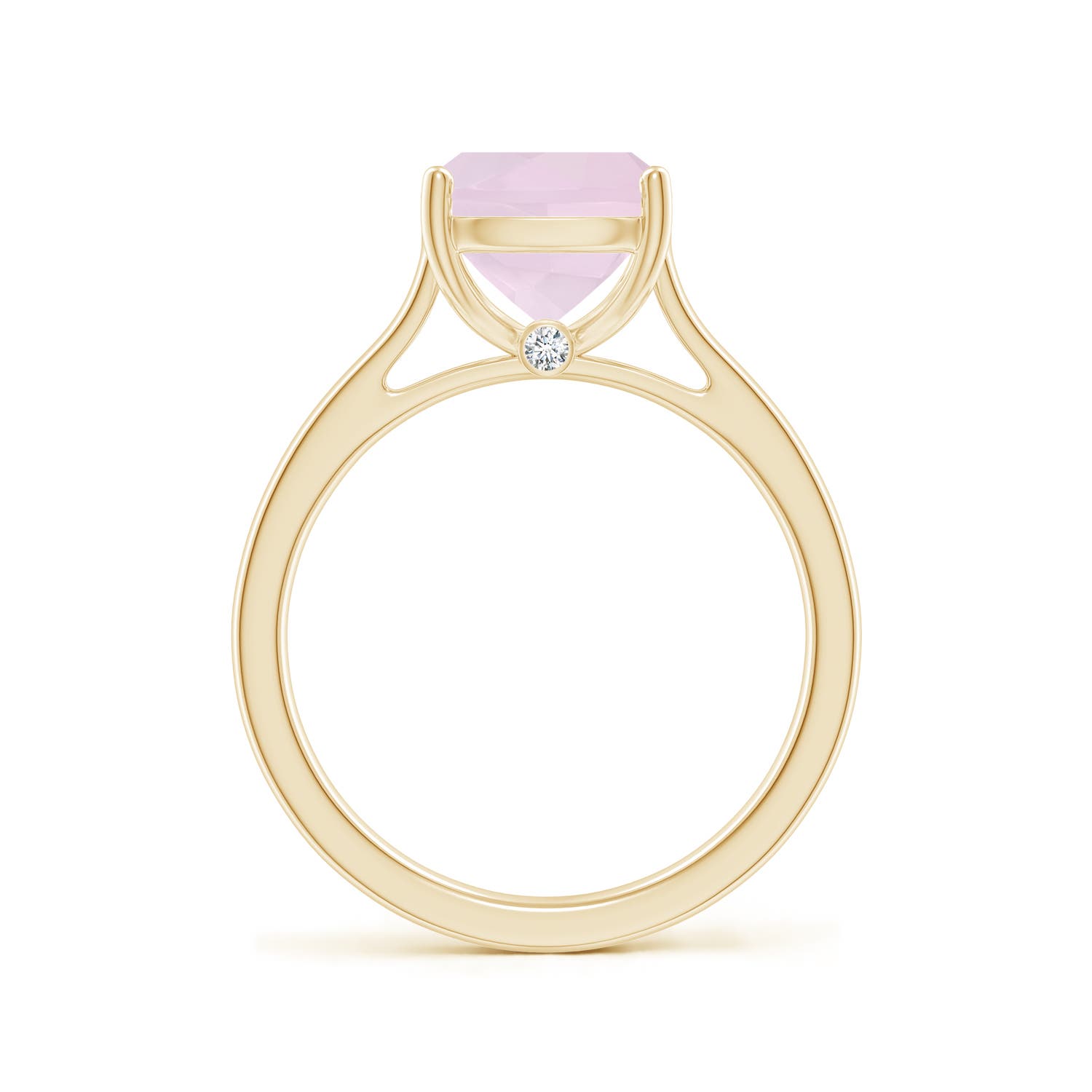 A - Rose Quartz / 2.75 CT / 14 KT Yellow Gold