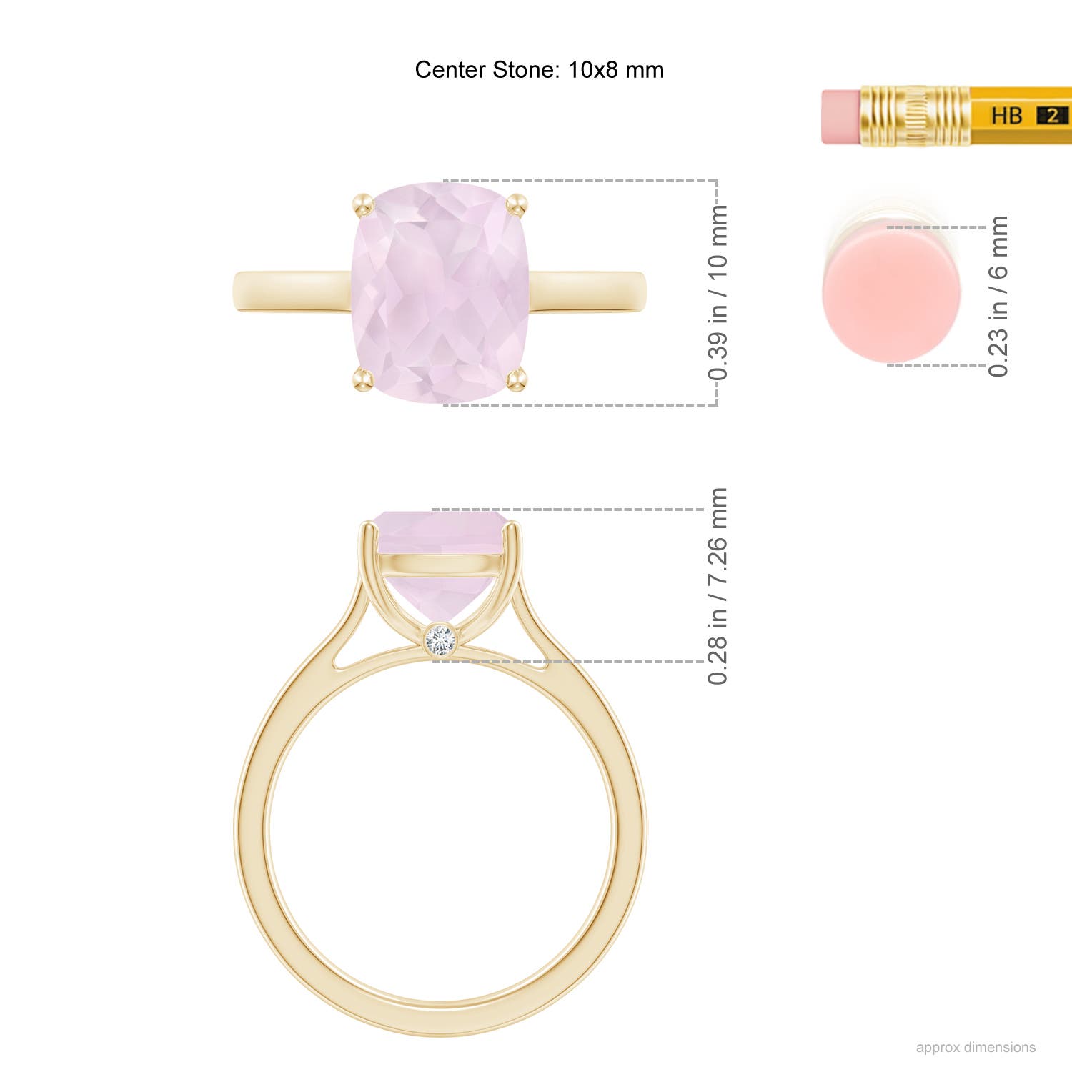 A - Rose Quartz / 2.75 CT / 14 KT Yellow Gold