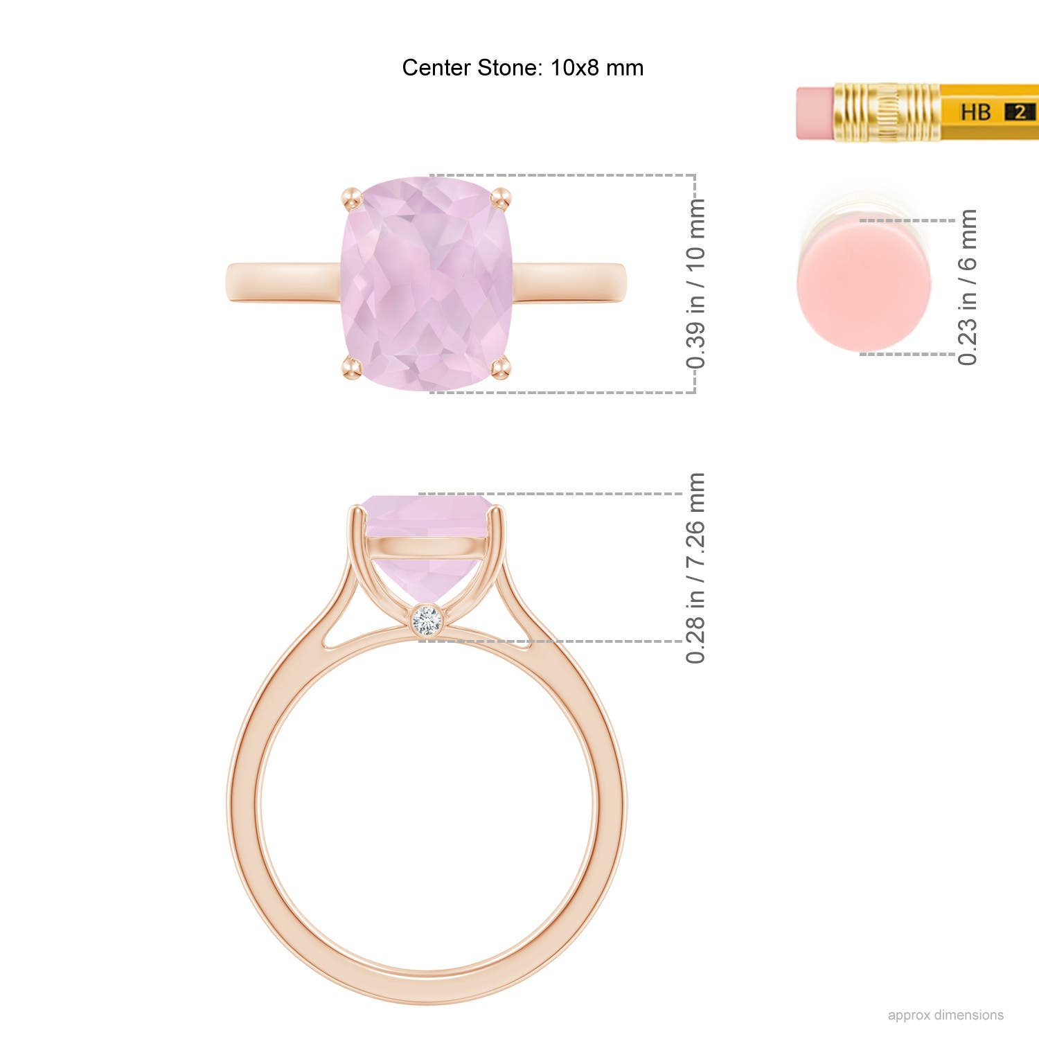 AA - Rose Quartz / 2.75 CT / 14 KT Rose Gold