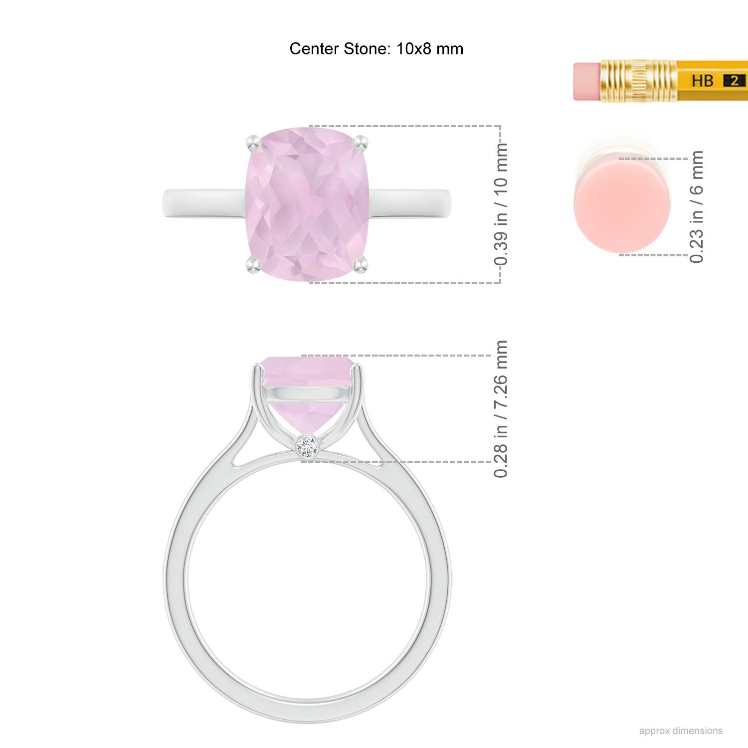 AA - Rose Quartz / 2.75 CT / 14 KT White Gold