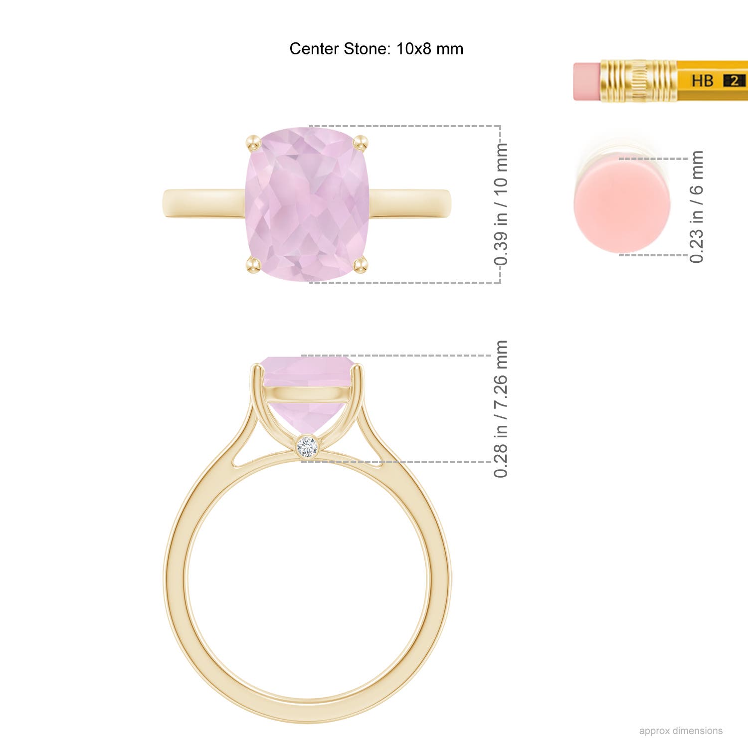 AA - Rose Quartz / 2.75 CT / 14 KT Yellow Gold