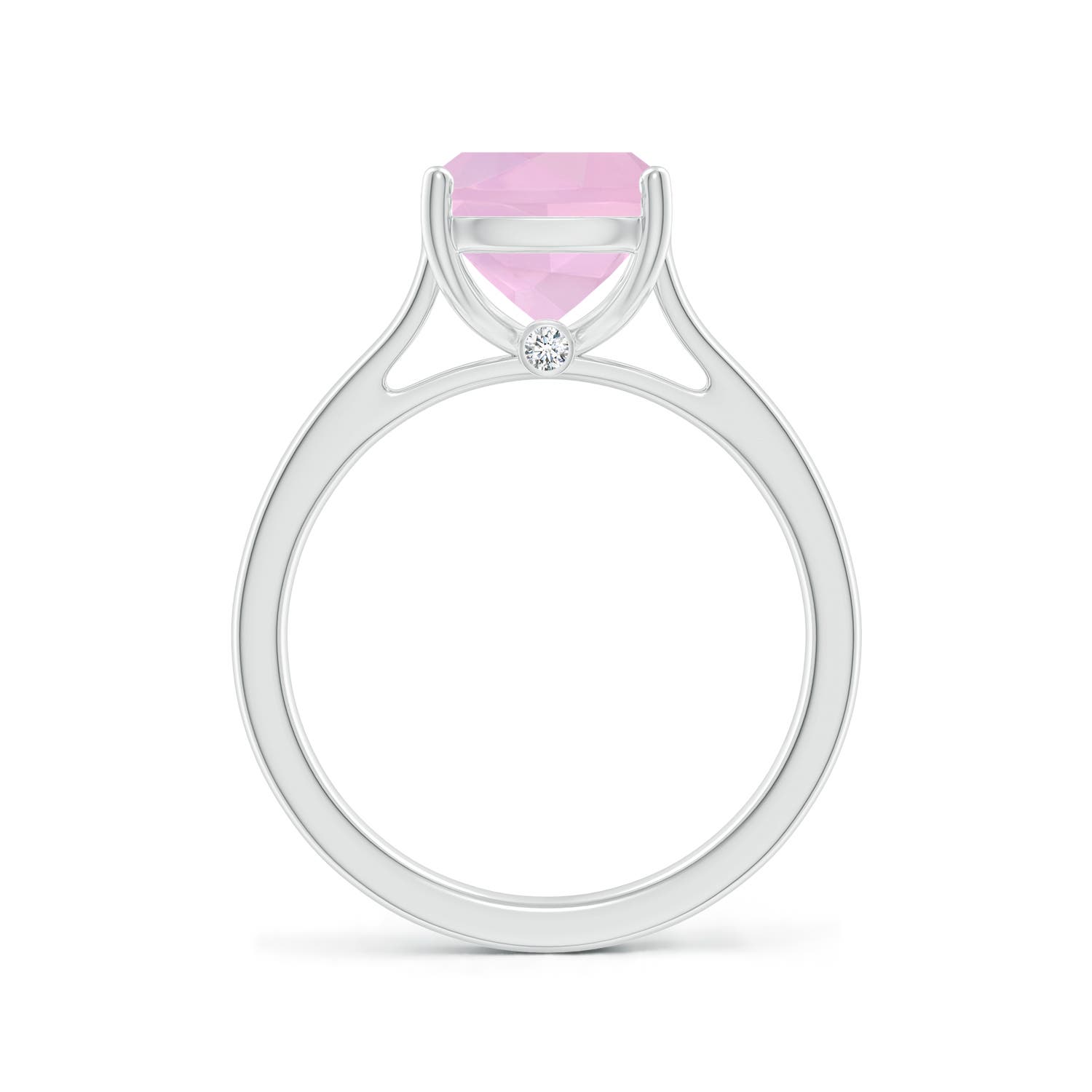 AAAA - Rose Quartz / 2.75 CT / 14 KT White Gold